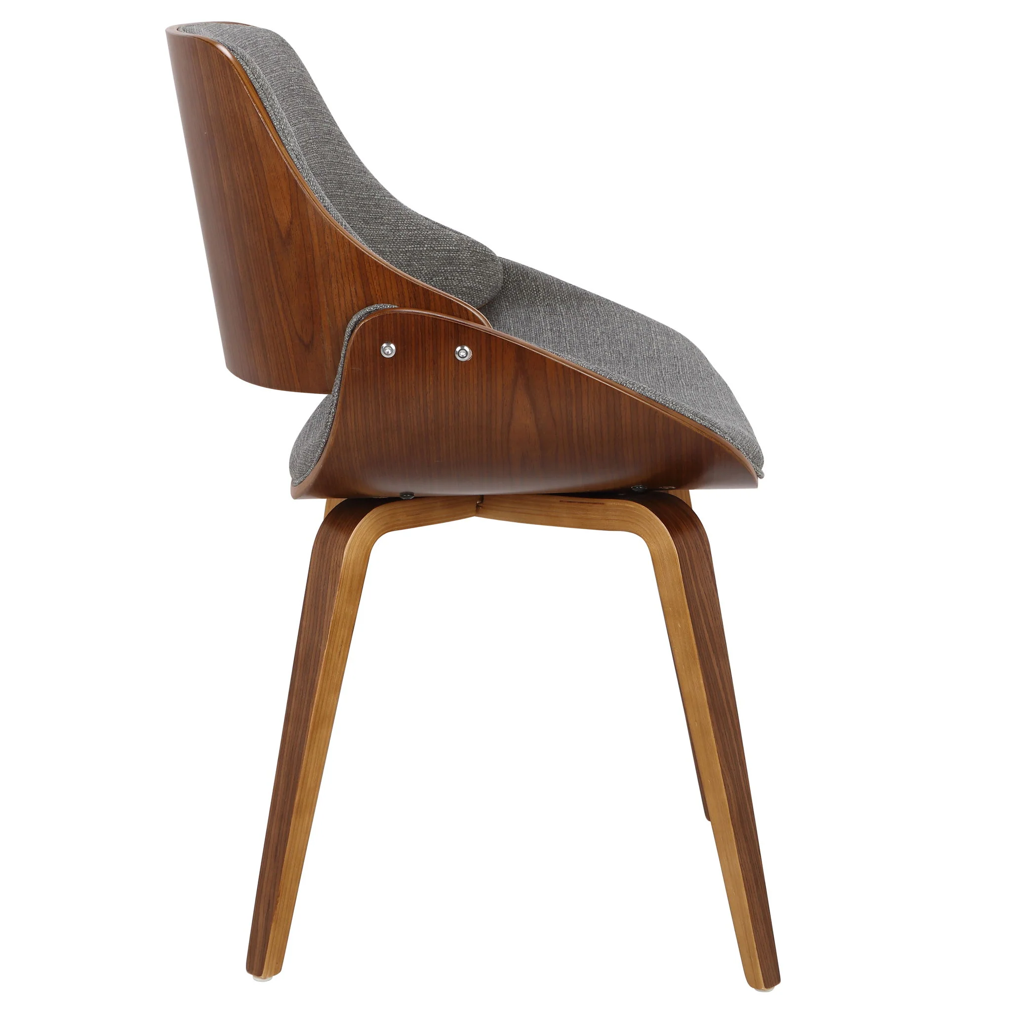 Fabrizzi - Mid-Century Modern Dining / Chair (Set of 2) - Walnut / Gray - Image 3