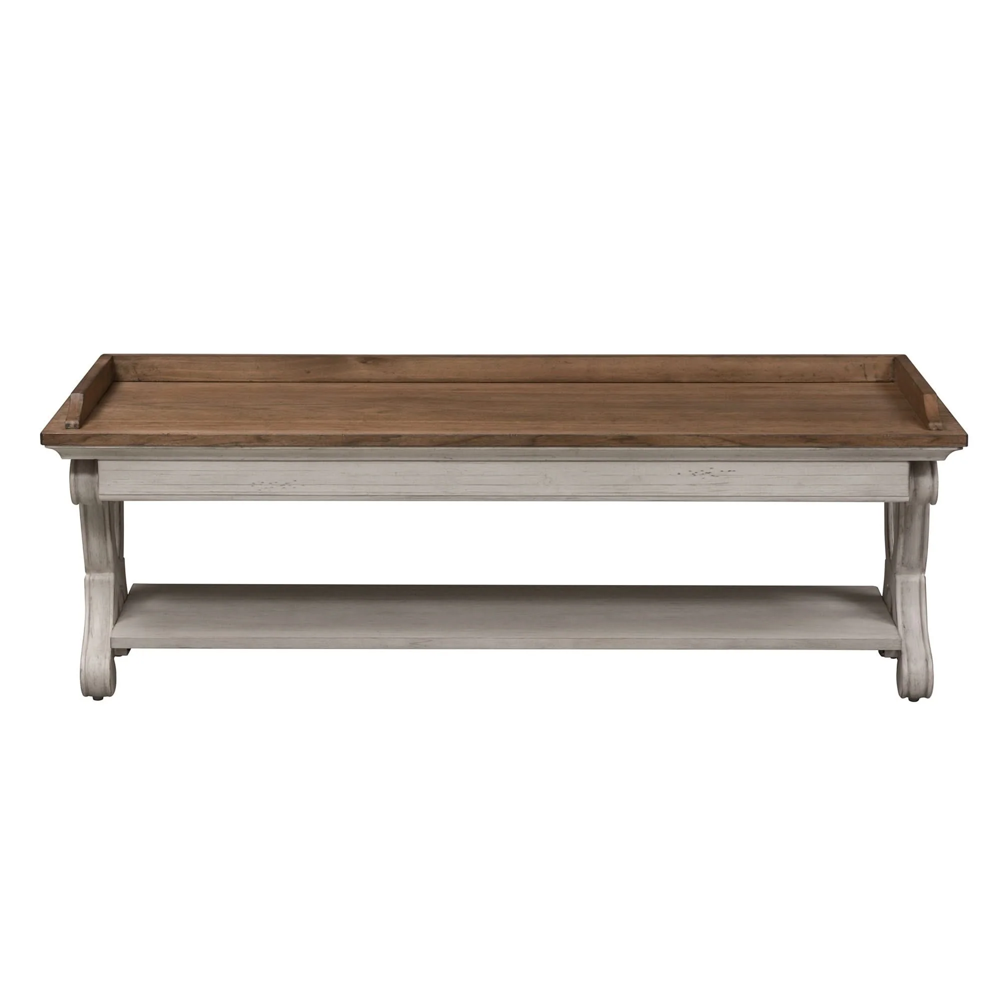 Farmhouse Reimagined - Bed Bench - Antique White / Chestnut Tops - Image 3