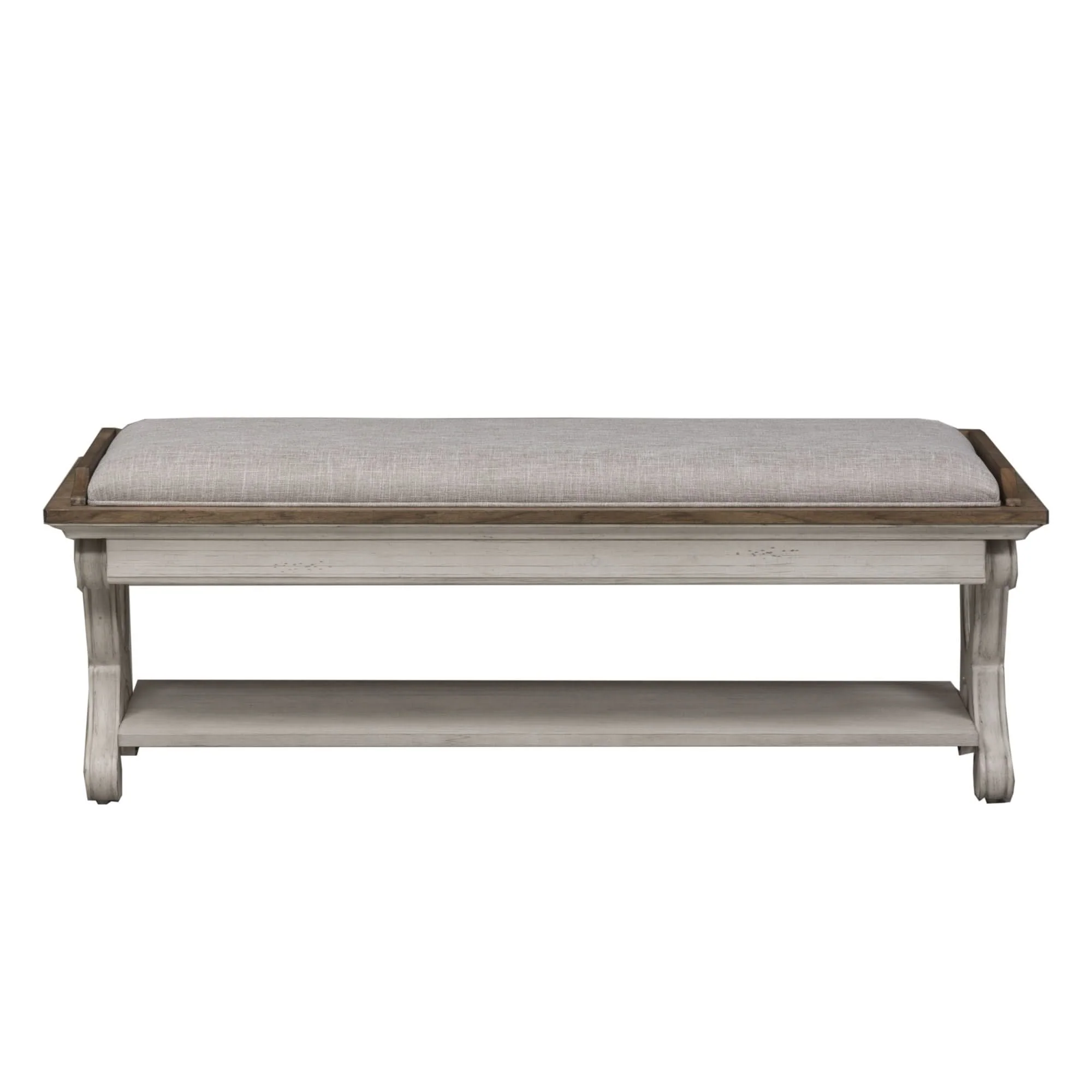 Farmhouse Reimagined - Bed Bench - Antique White / Chestnut Tops - Image 4