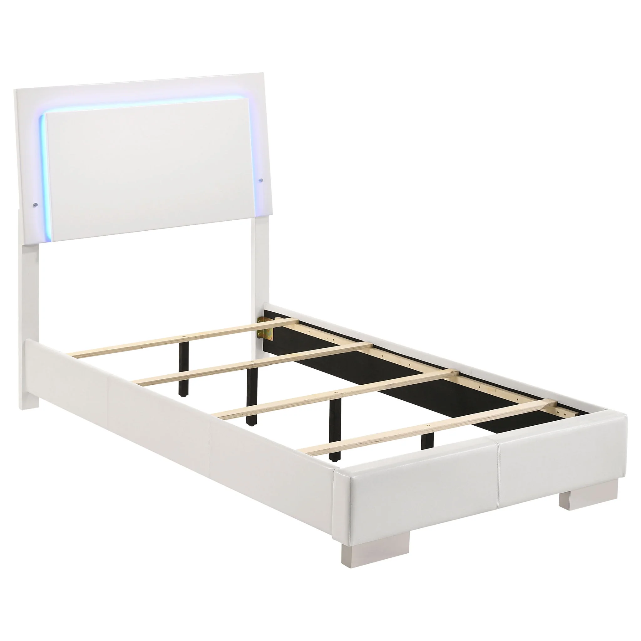 Felicity 4-piece Twin Bedroom Set White High Gloss - Image 2