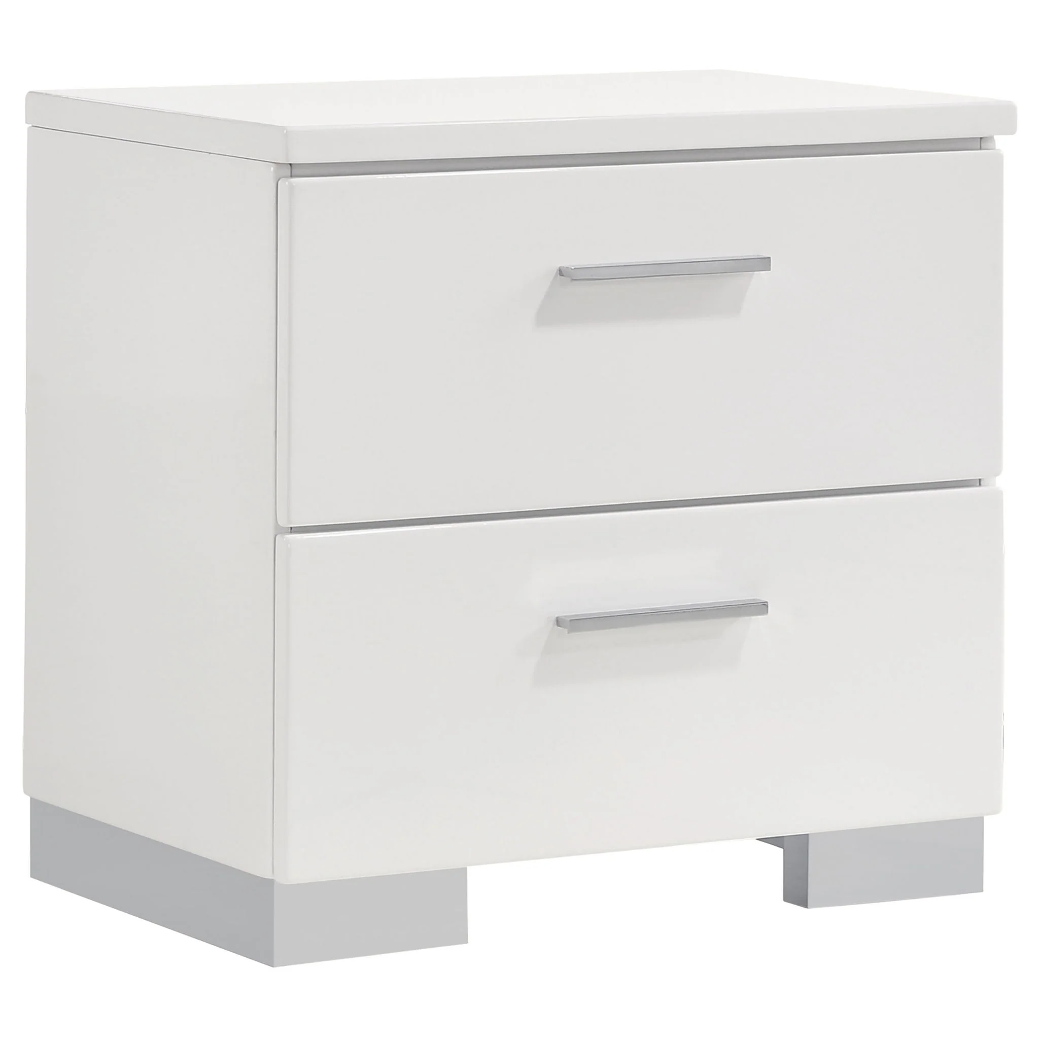 Felicity 4-piece Twin Bedroom Set White High Gloss - Image 2