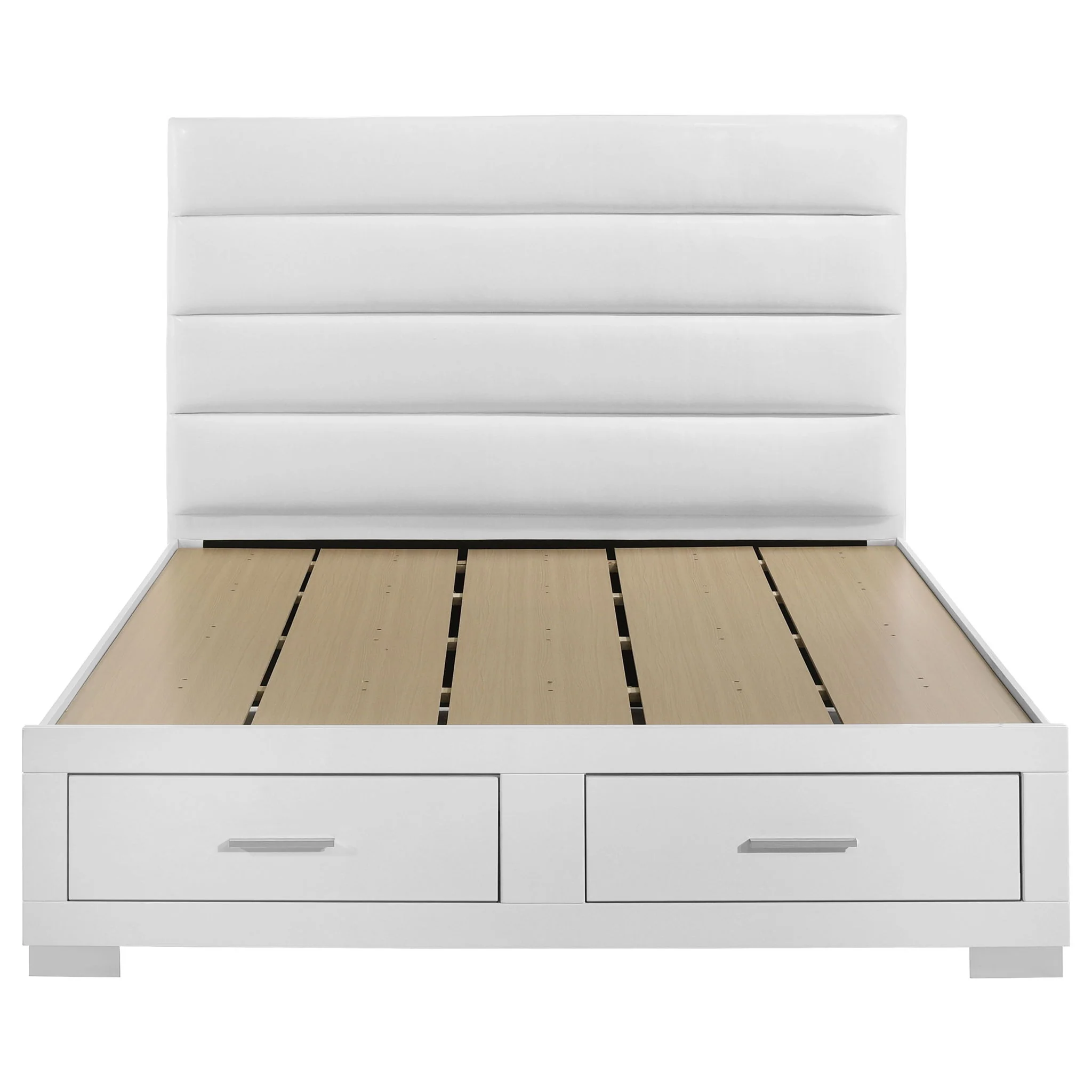 Felicity Eastern King Storage Bed White High Gloss - Image 2