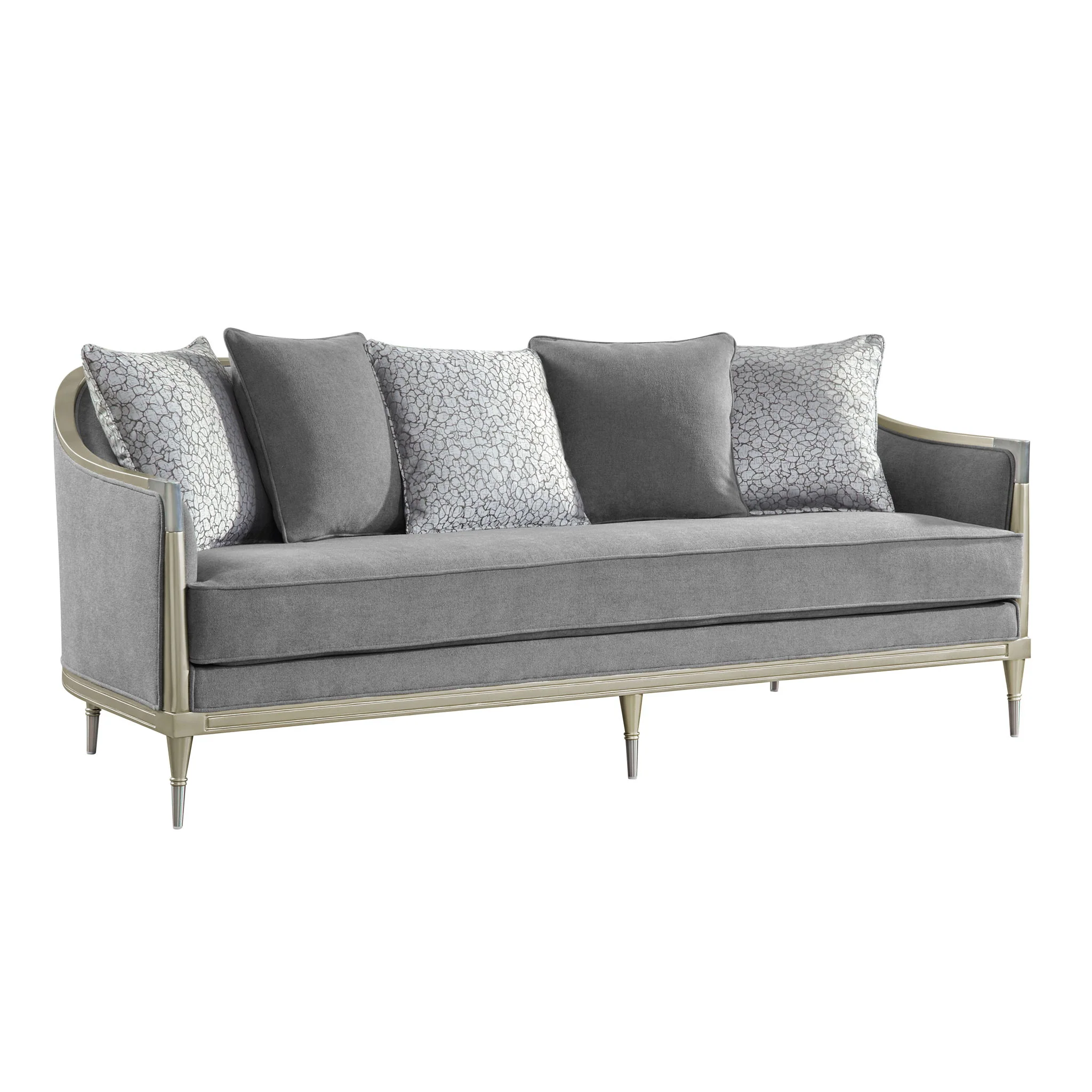 Fernando - Sofa With 5 Pillows - Champagne / Gray - Image 4