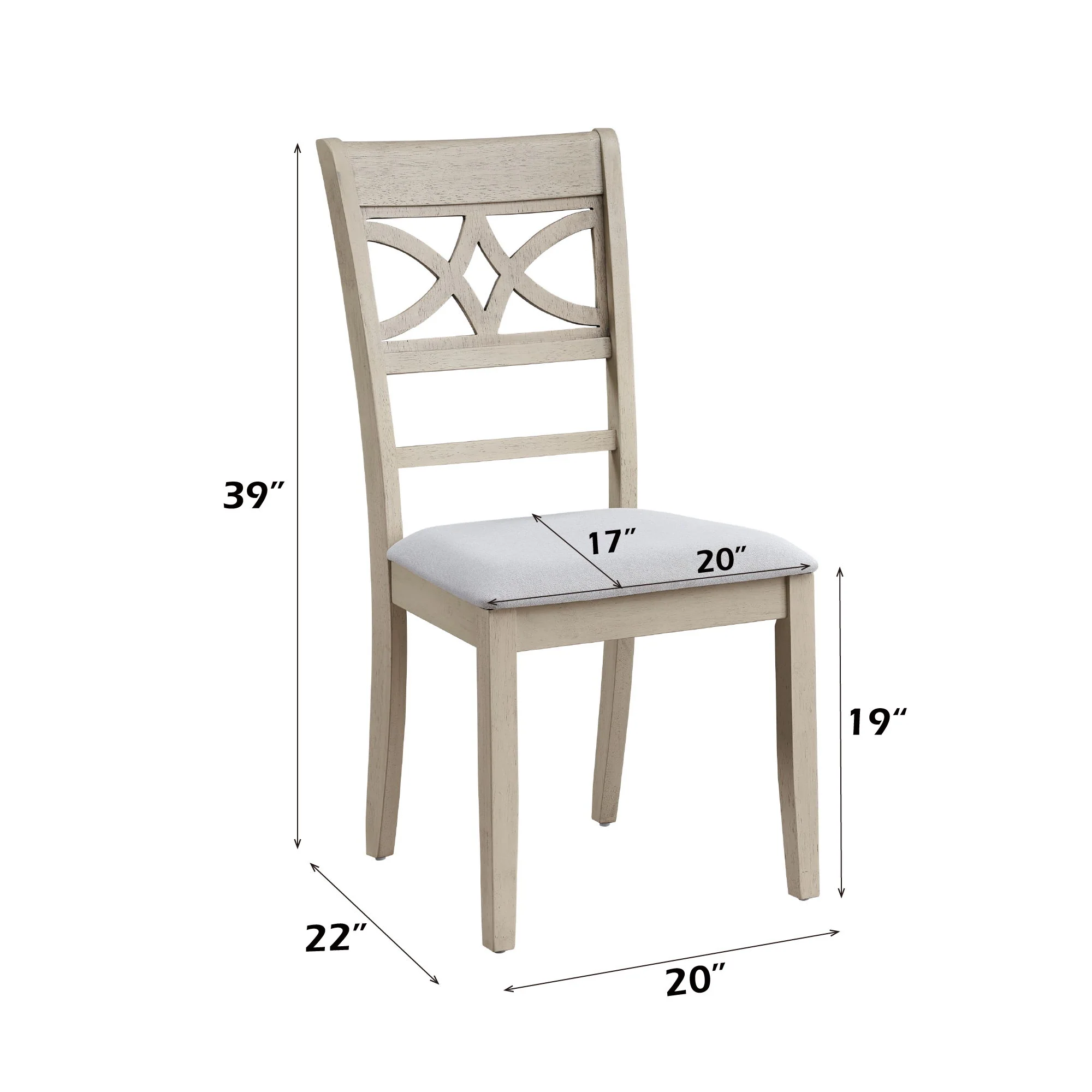 Ferris - 7 Piece Dining Set With Cross Back Chairs And Rectangular Table - Antique White - Image 2