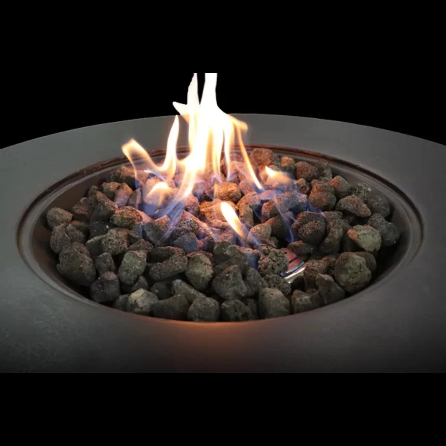 Fibre Reinforced Propane Gas Outdoor Fire Pit Table With Lid - Charcoal - Image 4