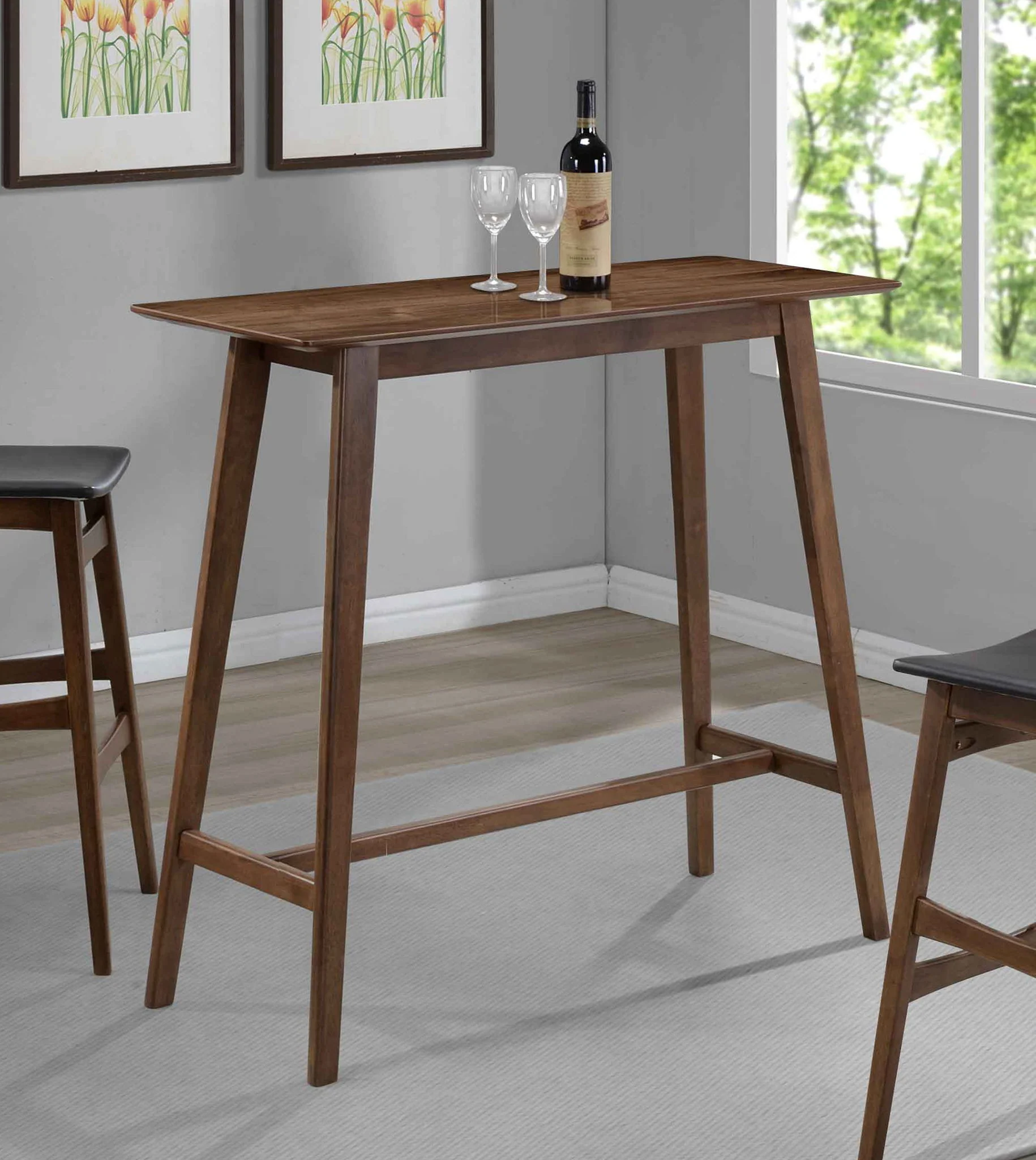 Finnick Rectangular 47-inch Pub Height Bar Table Walnut - Image 2