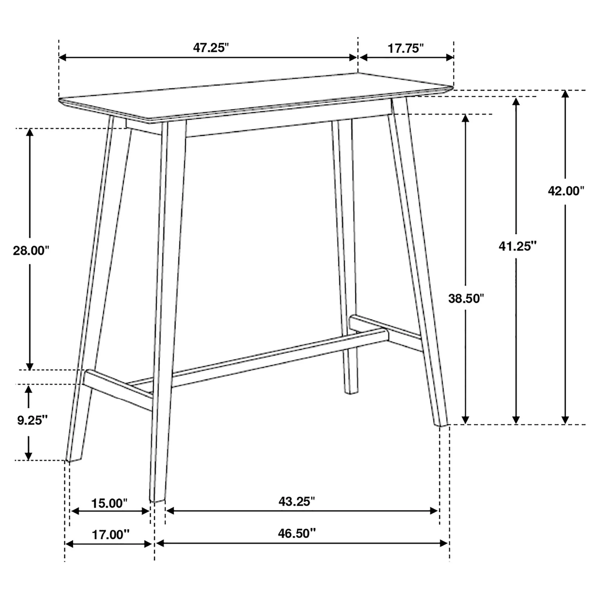 Finnick Rectangular 47-inch Pub Height Bar Table Walnut - Image 4