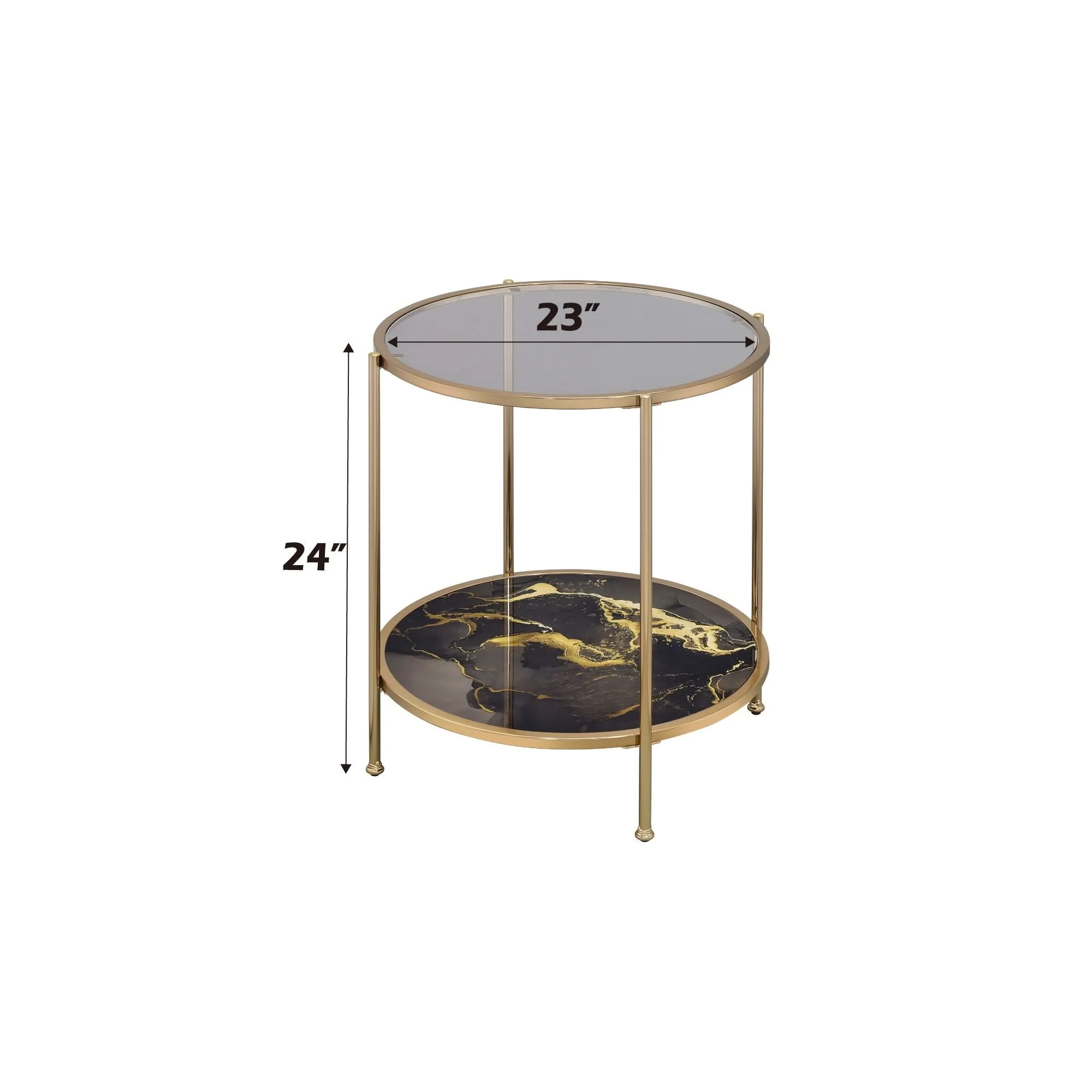 Fiorella - Marble Print Glass Table - Image 5