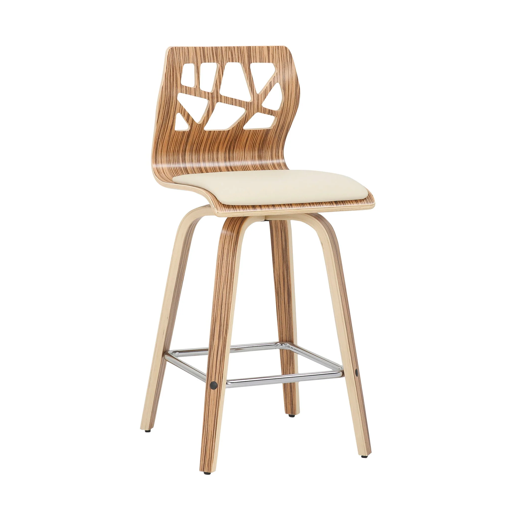Folia - Mid Century Modern Counter Stool With Footrest (Set of 2) - Image 2