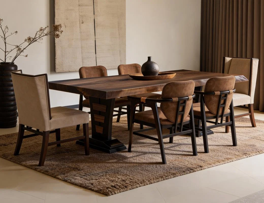 Forge - Rectangular Dining Table (Live Edge) - Brown - Image 4