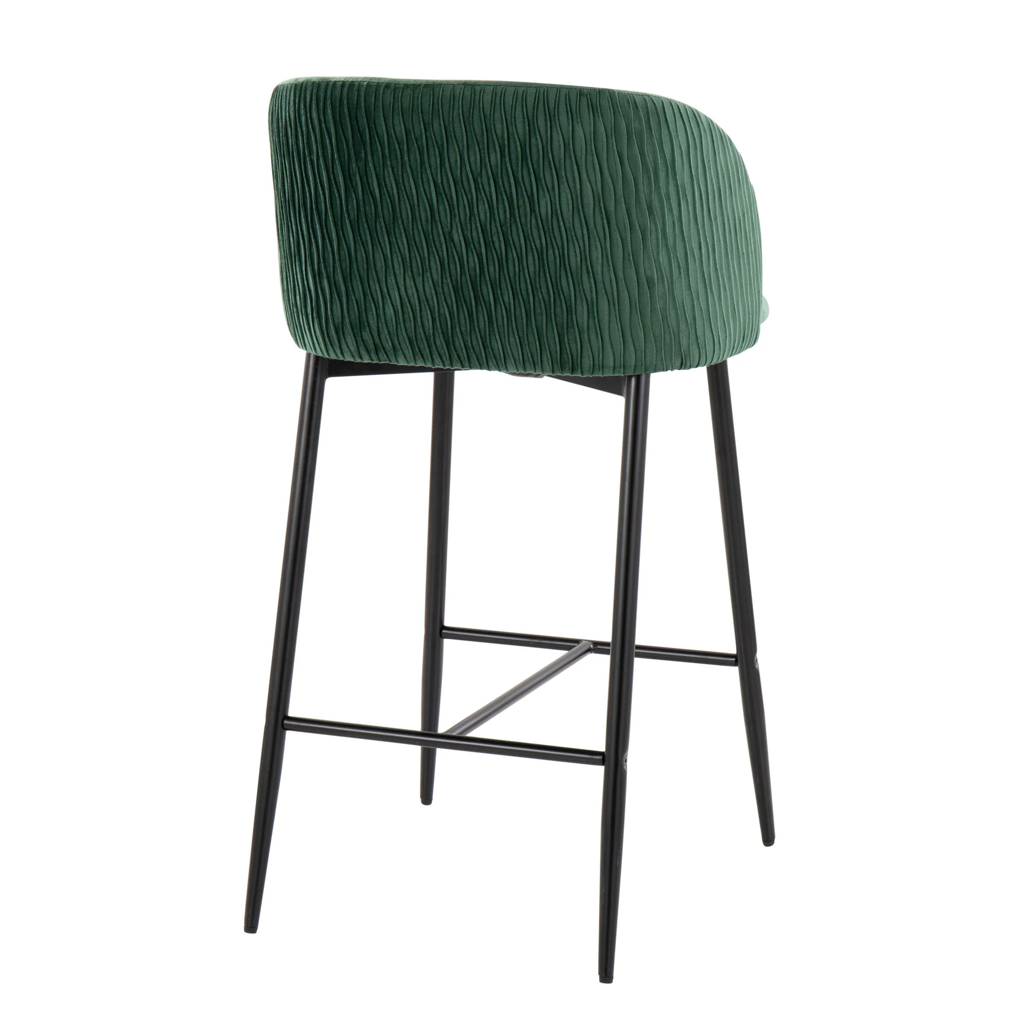 Fran - Pleated Waves Contemporary Fixed Height Counter Stool (Set of 2) - Image 4