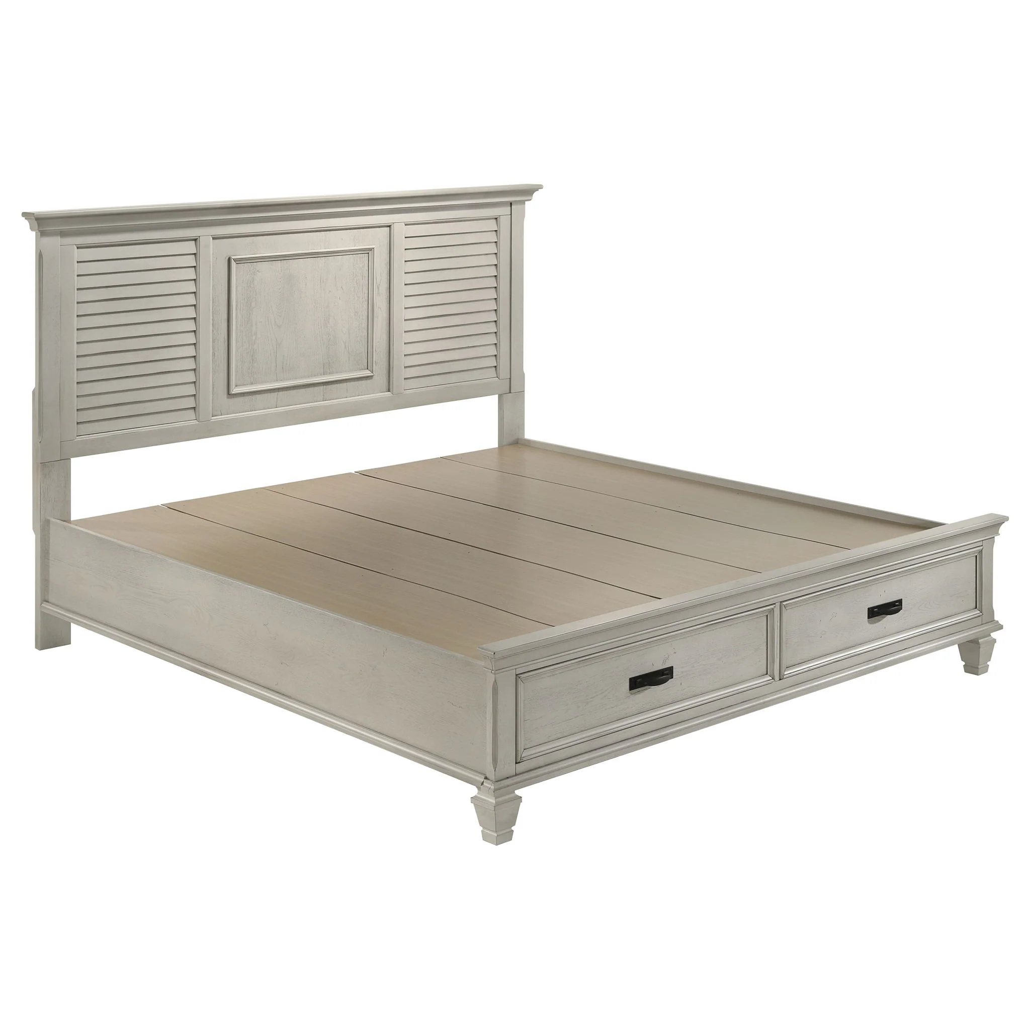 Franco 5-piece Eastern King Bedroom Set Distressed White - Image 2