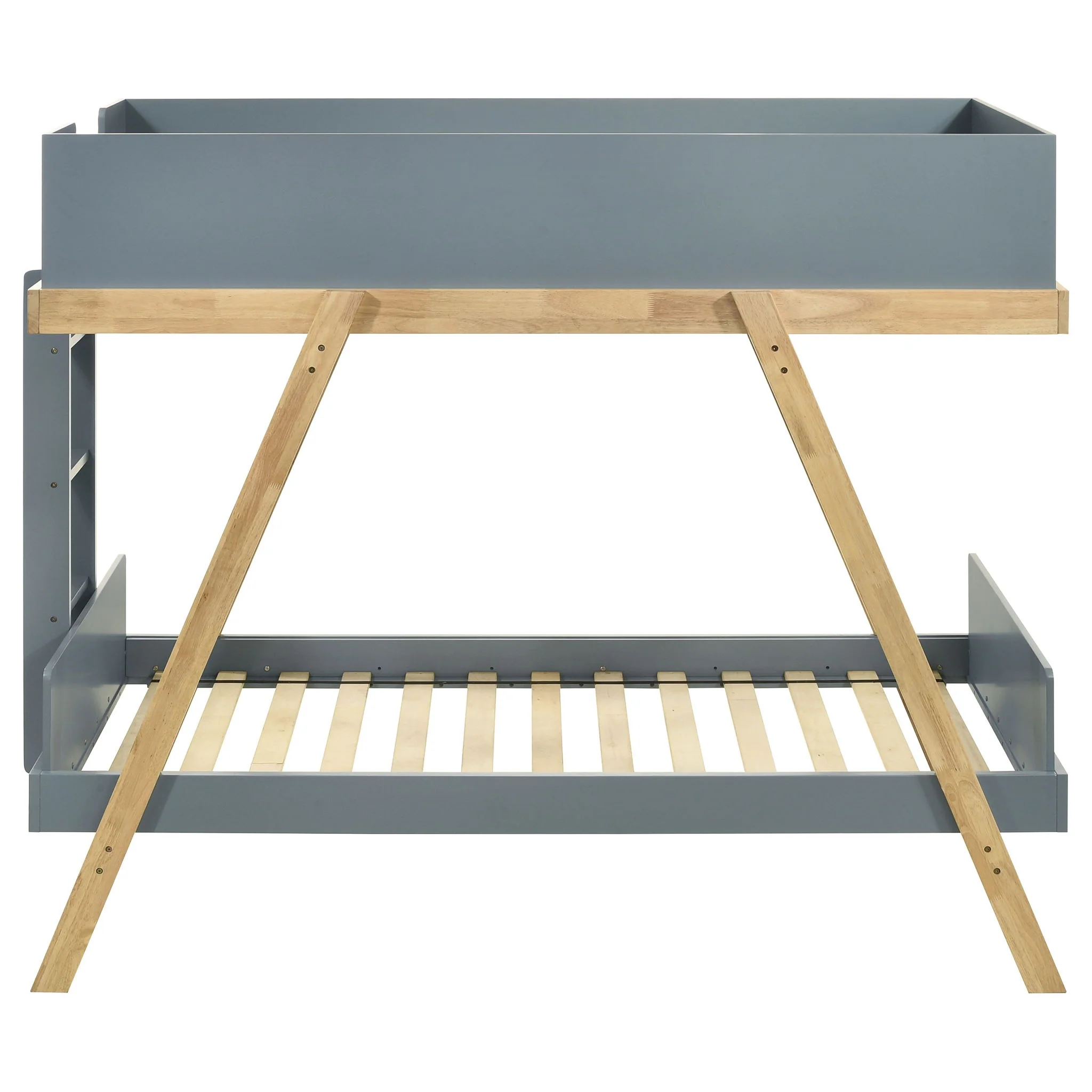 Frankie Wood Twin Over Twin Bunk Bed Blue and Natural - Image 2
