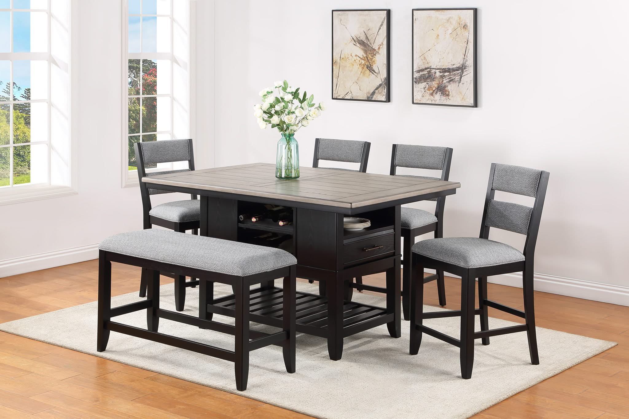 Frey - Counter Height Bench - Black - Image 3