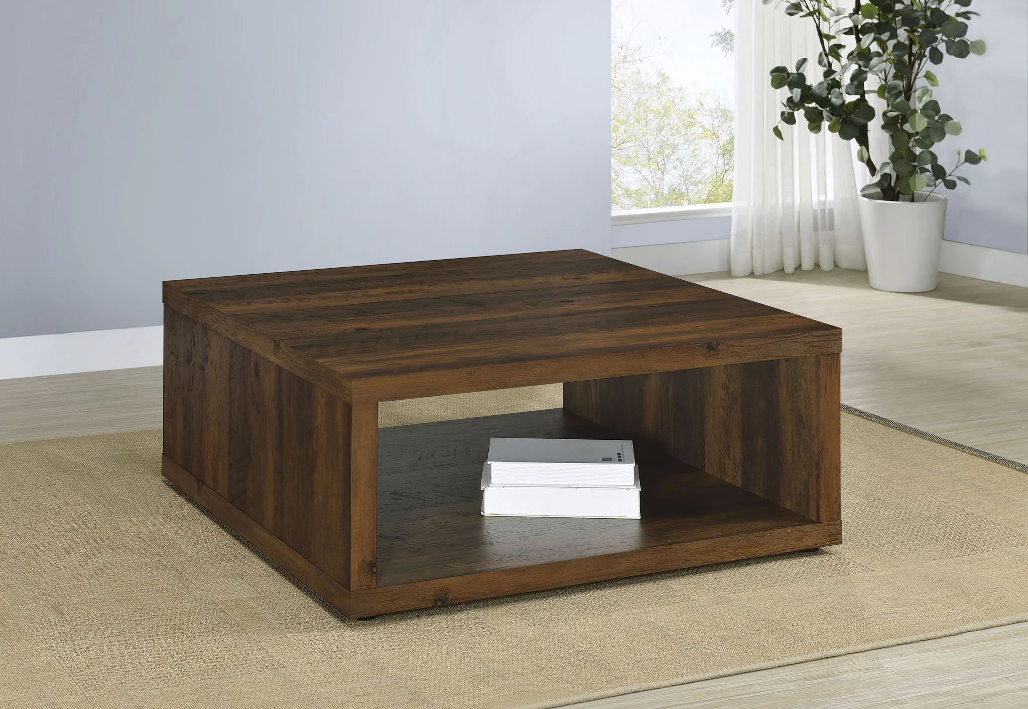 Frisco Square Engineered Wood Coffee Table Dark Pine - Image 2
