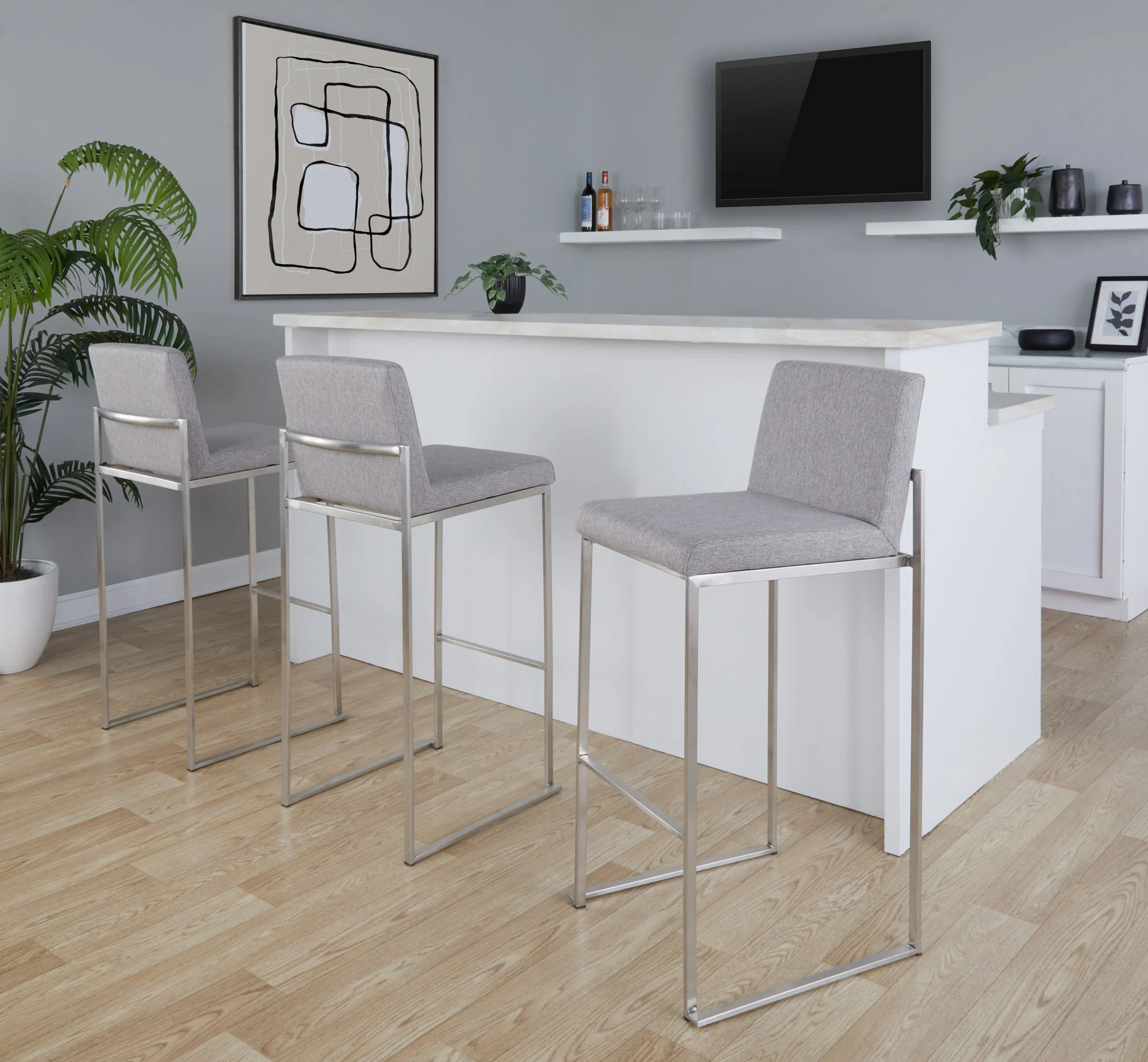 Fuji - Contemporary And Modern Elegance High Back Barstool - Image 14