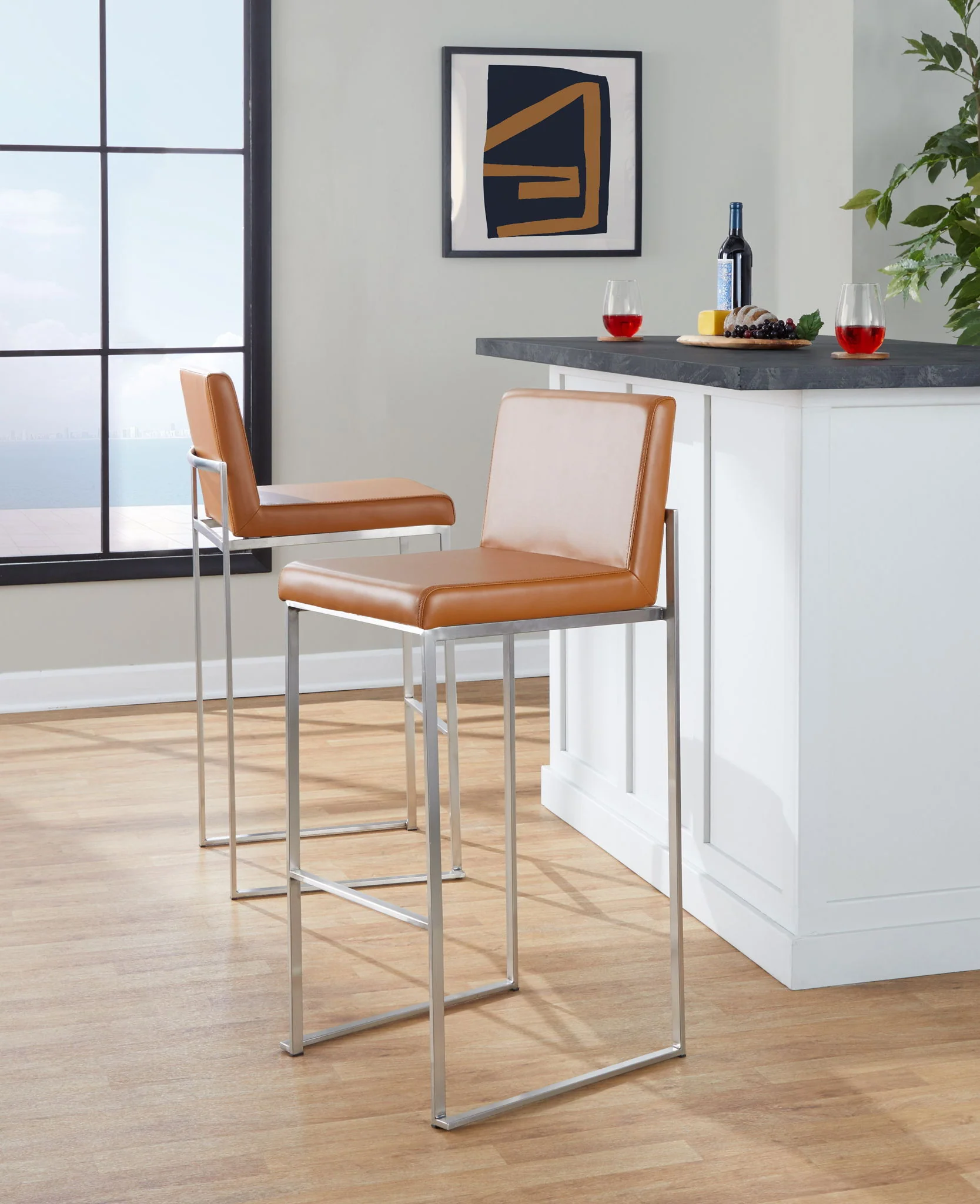 Fuji - Contemporary And Modern Elegance High Back Barstool - Image 38
