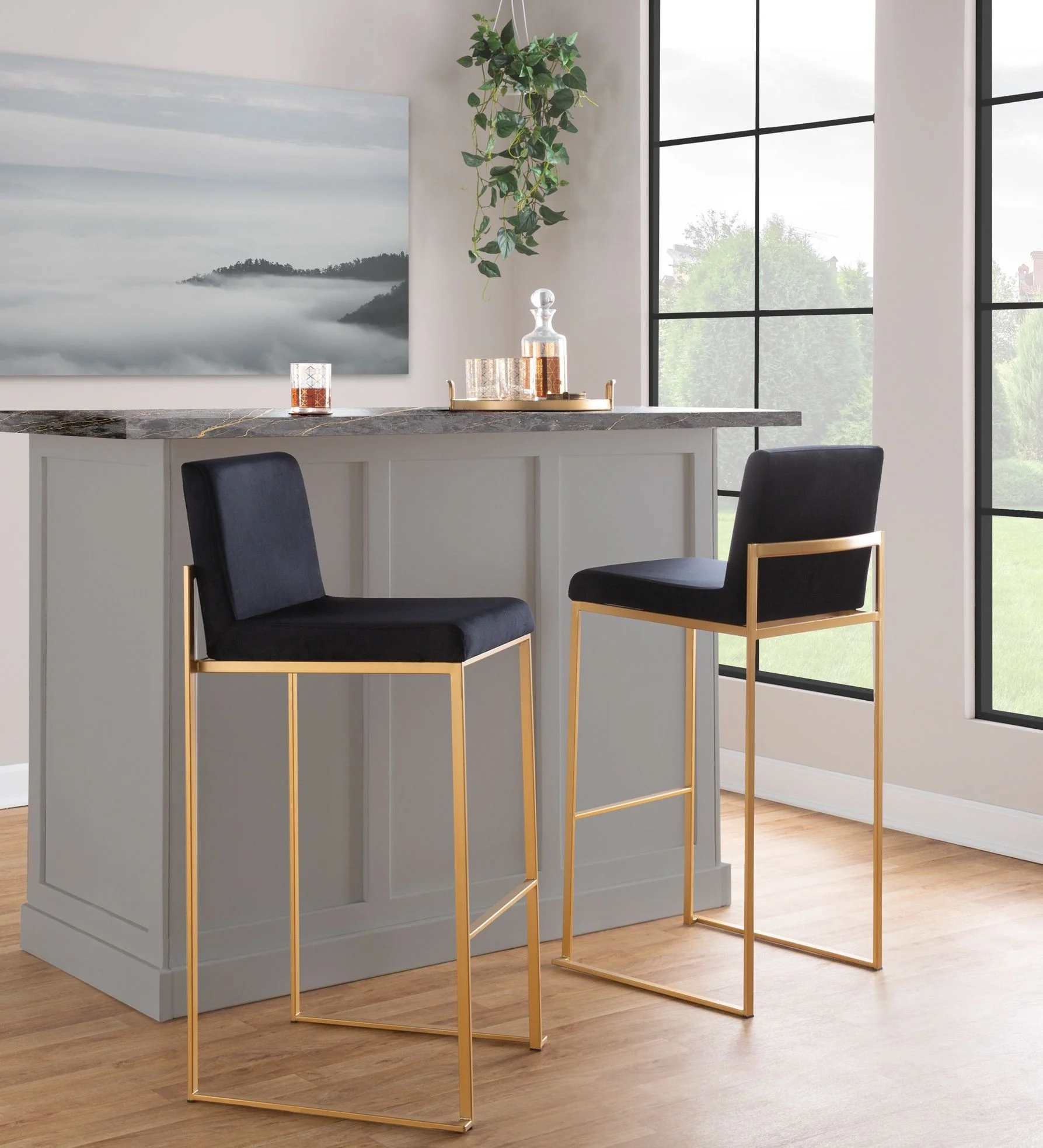 Fuji - Contemporary Design High Back Barstool
