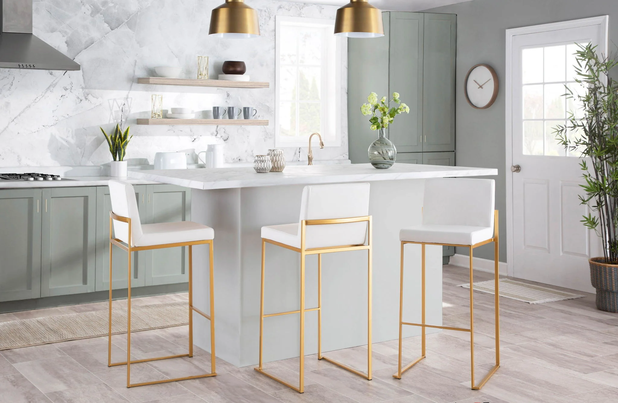 Fuji - Contemporary Design High Back Barstool - Image 3