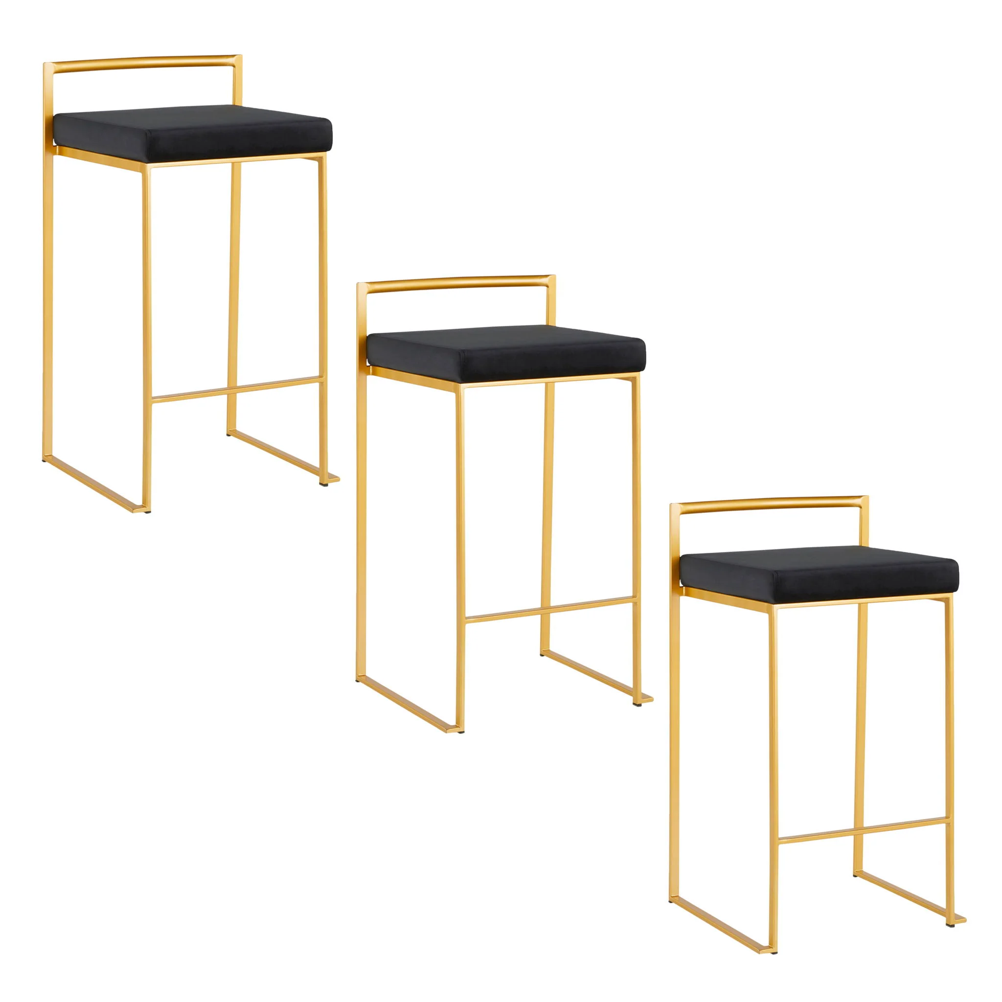 Fuji - Contemporary / Glam Design Counter Stool (Set of 2) - Image 9