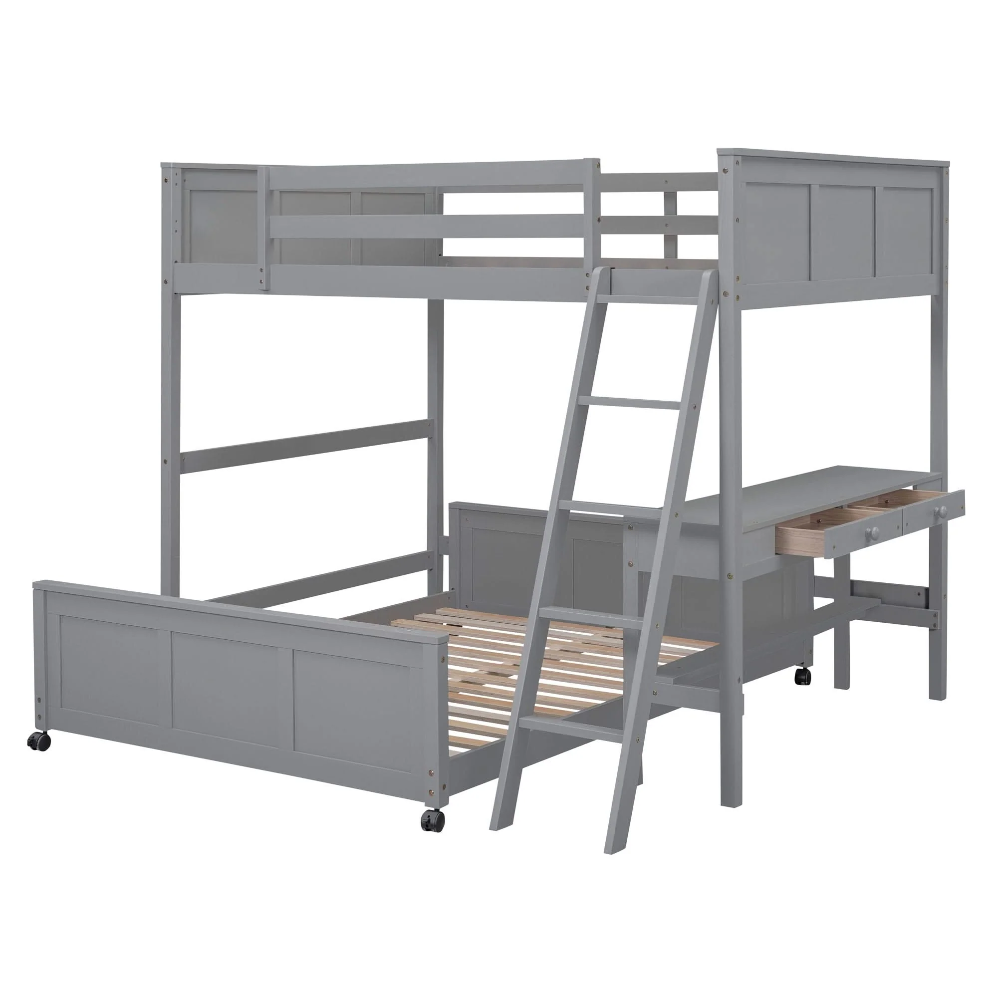 Full Over Full Bunk Bed With Desk - Image 10