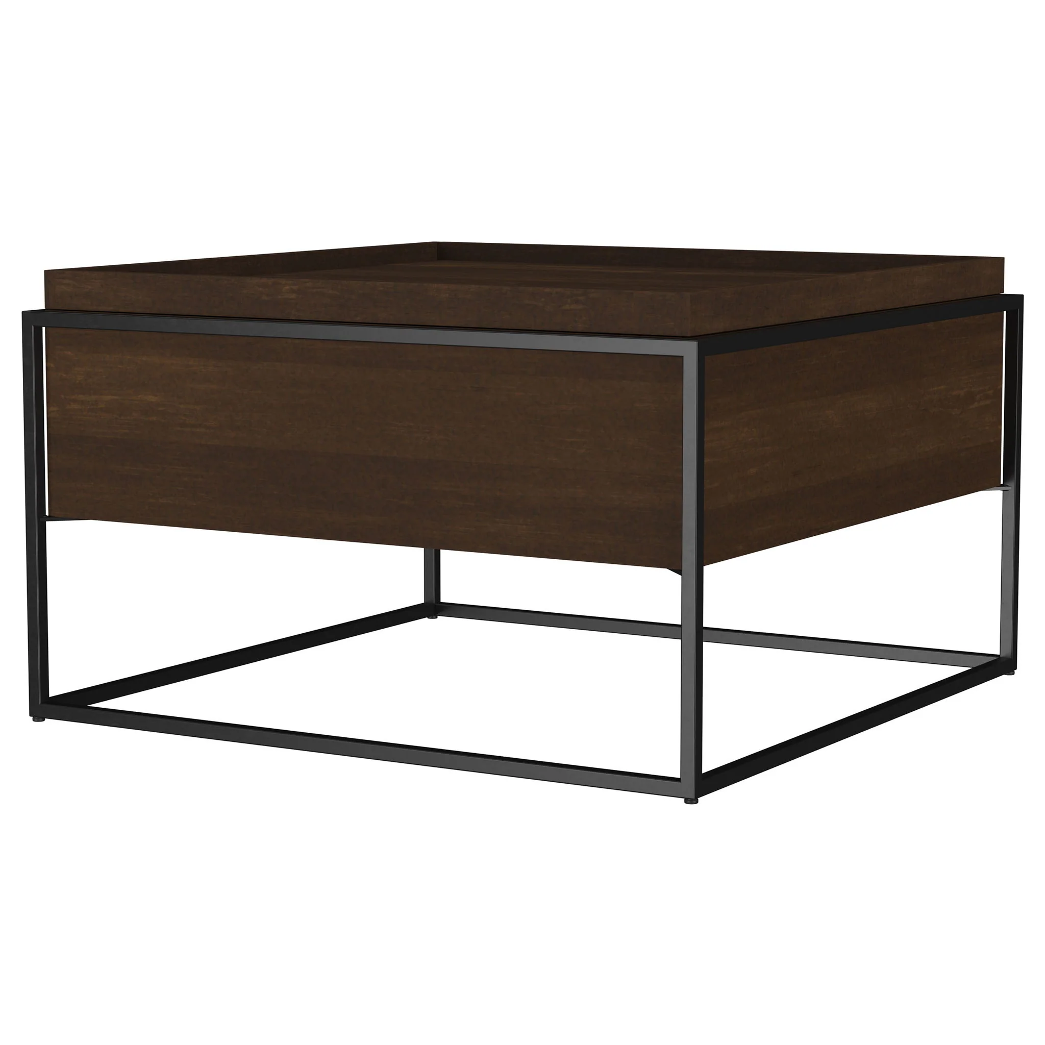 Fulton 30-inch Square Mango Wood Coffee Table Dark Brown - Image 3