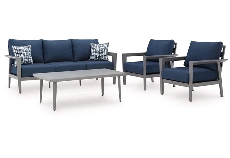 Gali Outdoor All Weather 4 PC Patio Furniture Set Includes Sofa, 2 Chairs and Coffee Table - Image 5