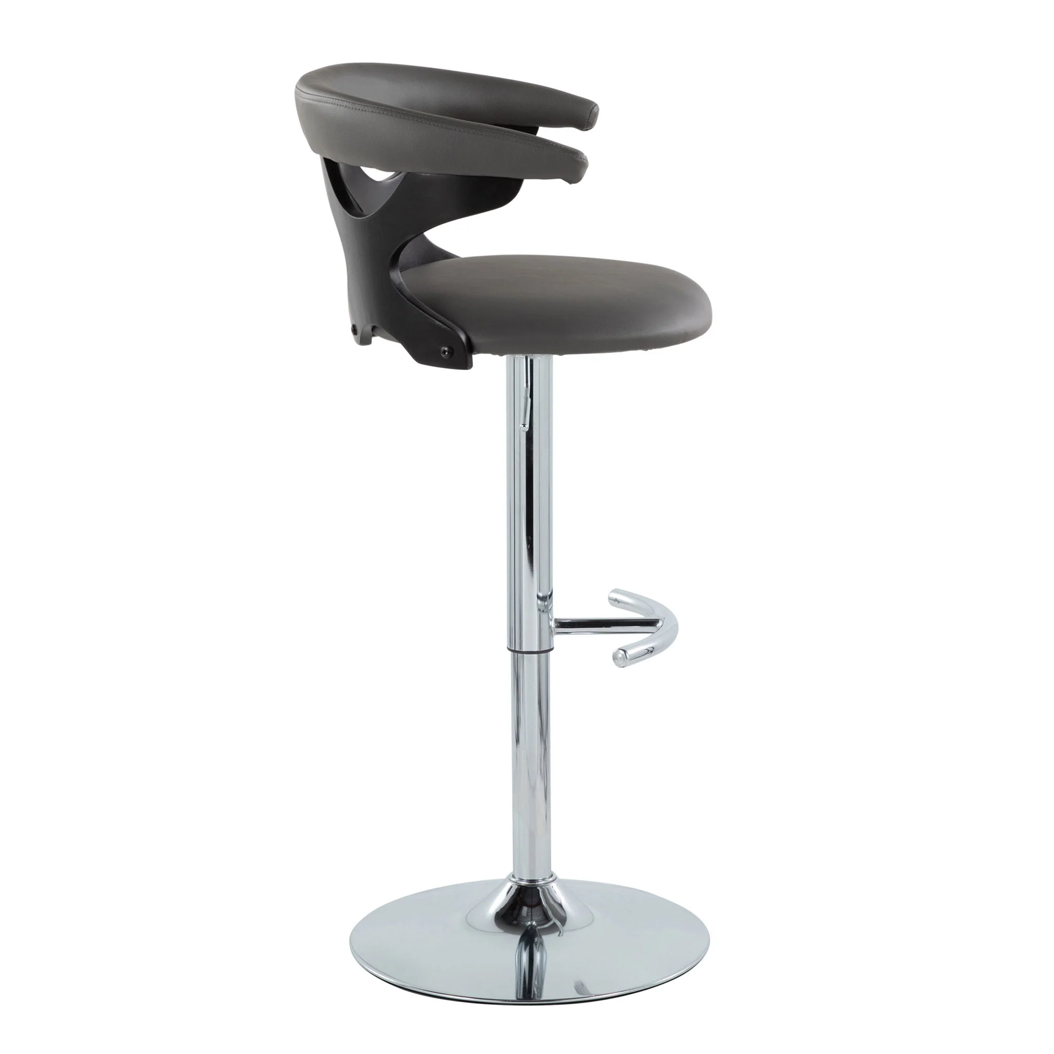 Gardenia - Contemporary Adjustable Barstool & Swivel, Rounded T Footrest (Set of 2) - Image 3