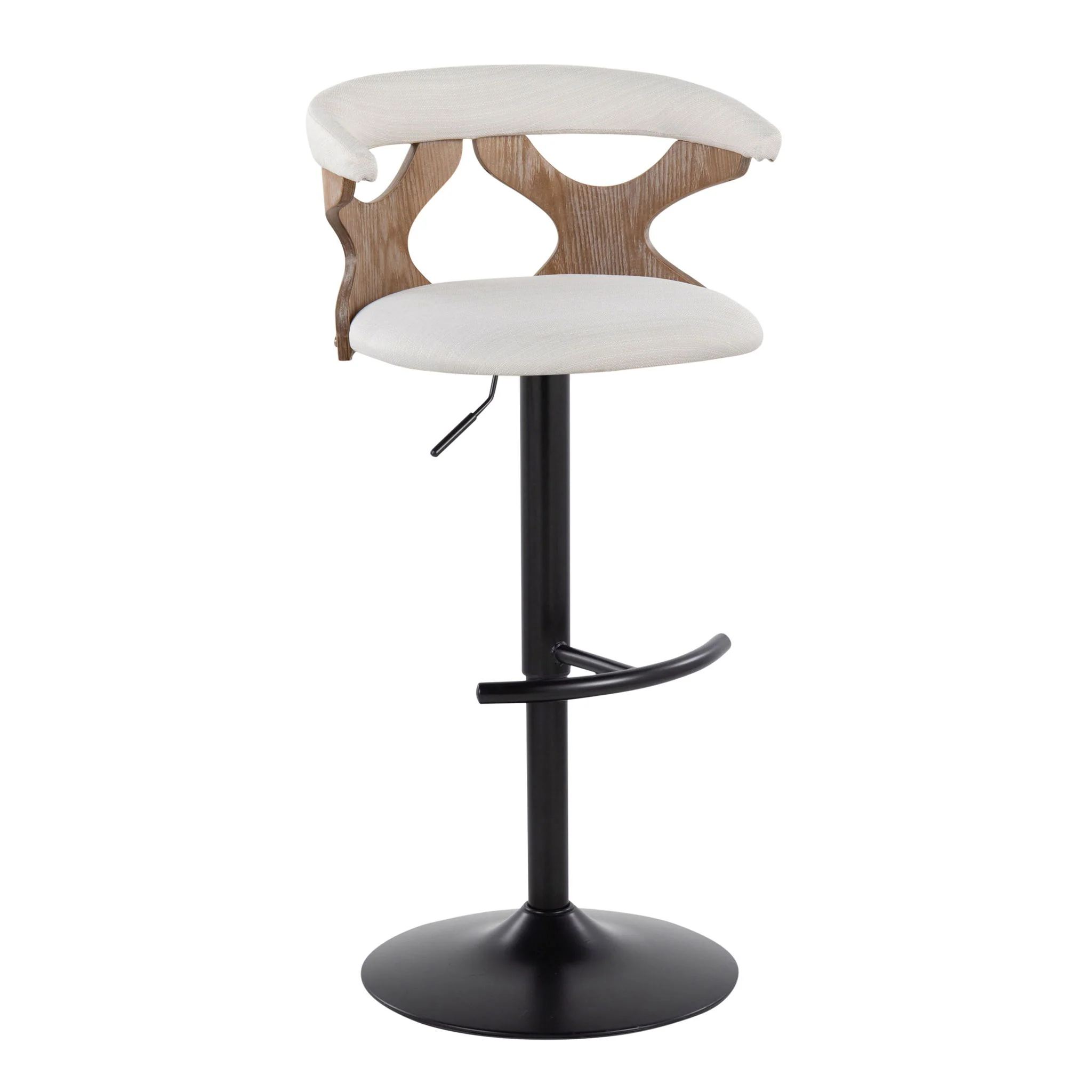 Gardenia - Contemporary Adjustable Barstool & Swivel With Rounded T Footrest (Set of 2) - Image 5