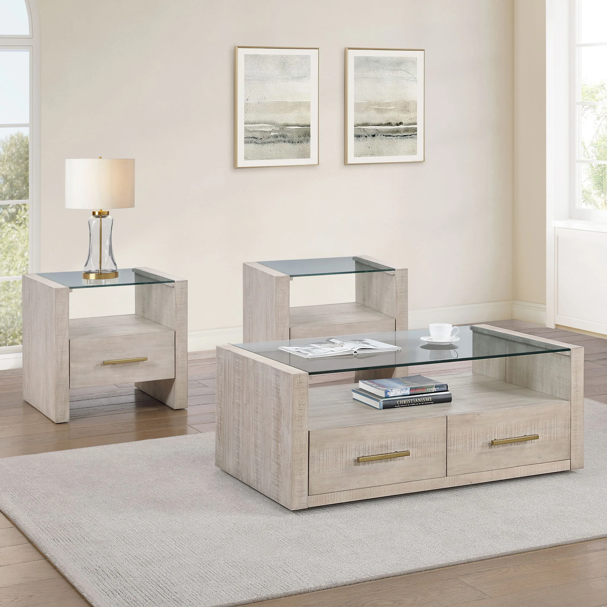 Garland - 3 Piece Table Set, Glass Top - Image 3