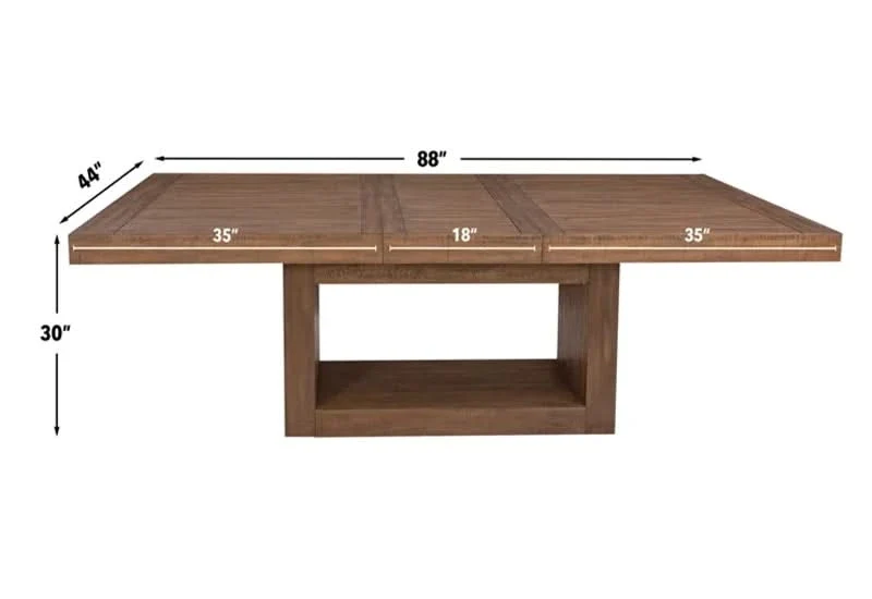 Garland Wooden Modern Rustic 7PC Dining Set with 70" - 88" Extendable Table and 6 Fabric Chairs - Image 4