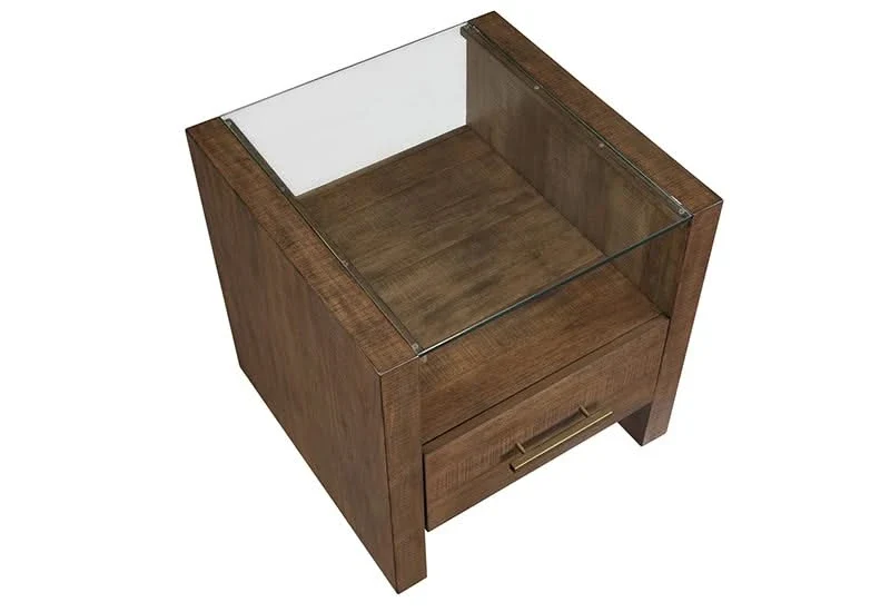 Garland Toffee Brown Modern Rustic Glass Top 3 PC Coffee Table Set - Image 11