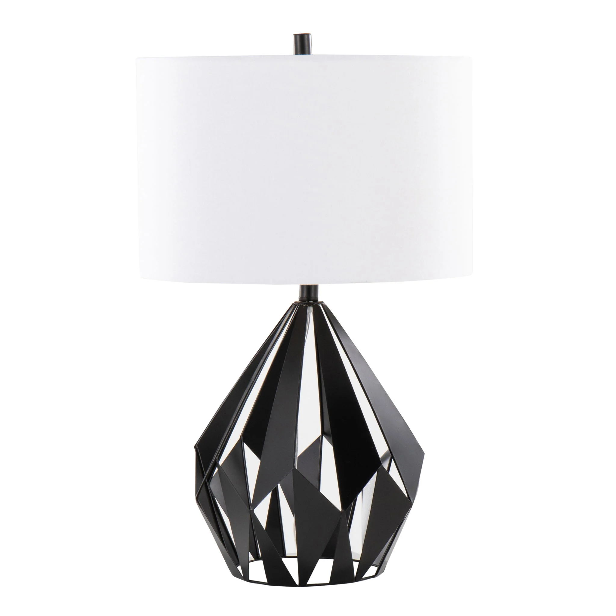 Geo - Me Tri Contemporary Table Lamp (Set of 2) - Matte Black / White - Image 3