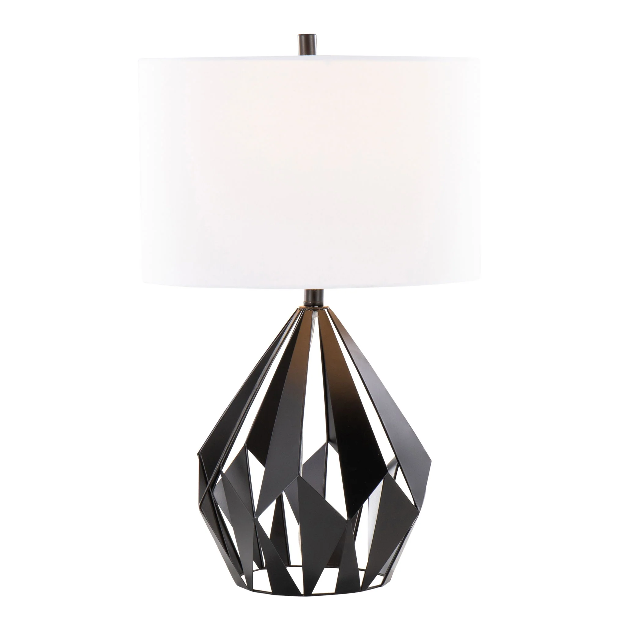 Geo - Me Tri Contemporary Table Lamp (Set of 2) - Matte Black / White - Image 4