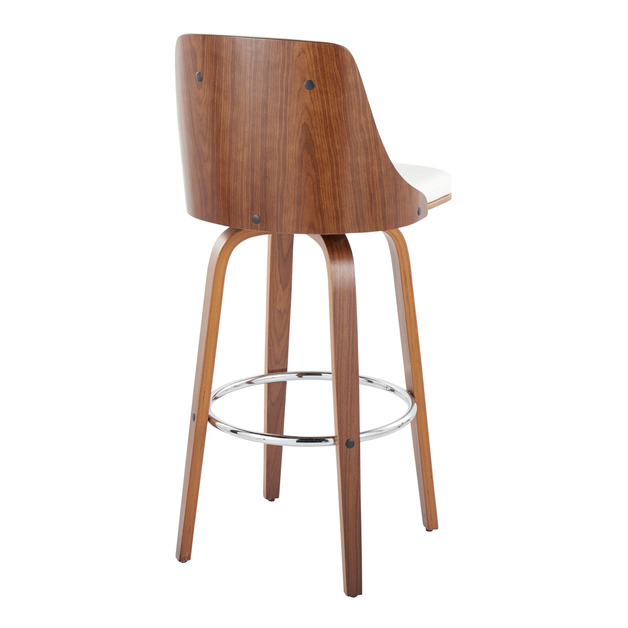 Gianna - Mid Century Modern Fixed Height Barstool With Swivel With Round Footrest (Set of 2) - Image 7