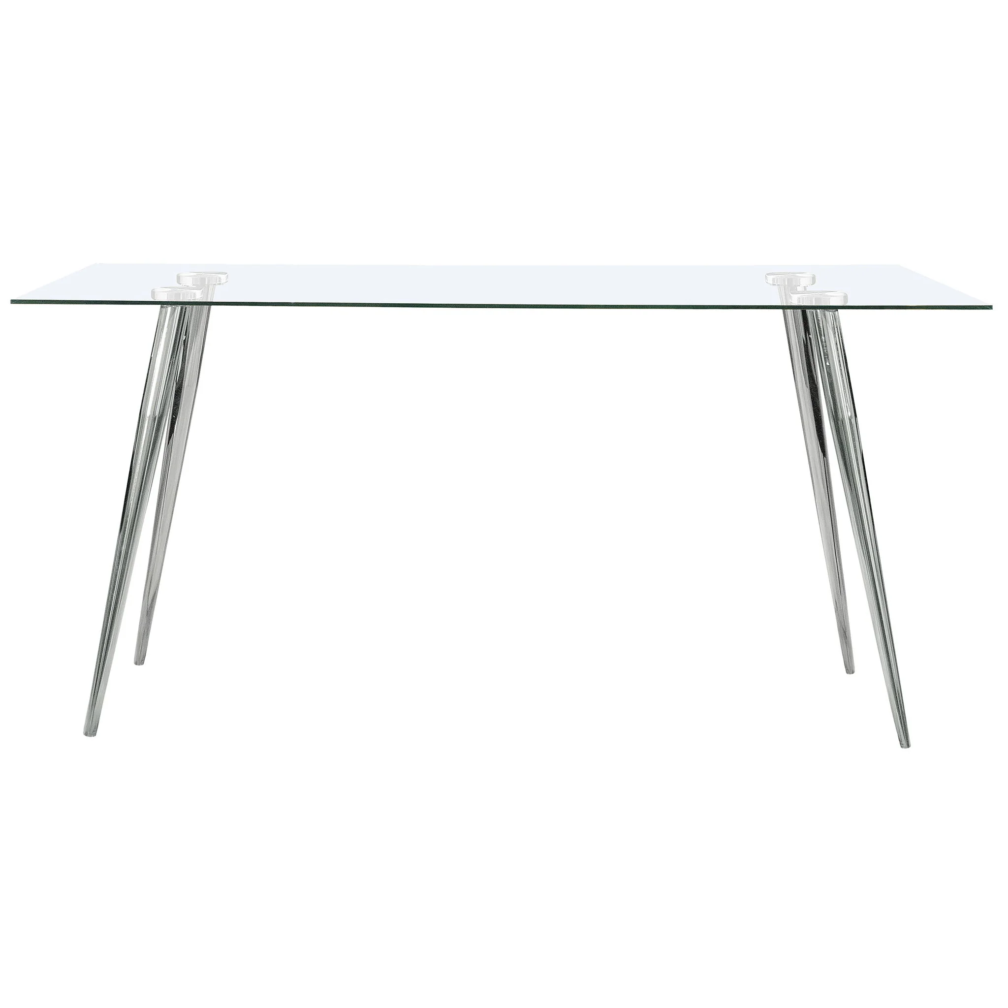 Gilman Rectangular 64-inch Glass Top Dining Table Chrome - Image 3