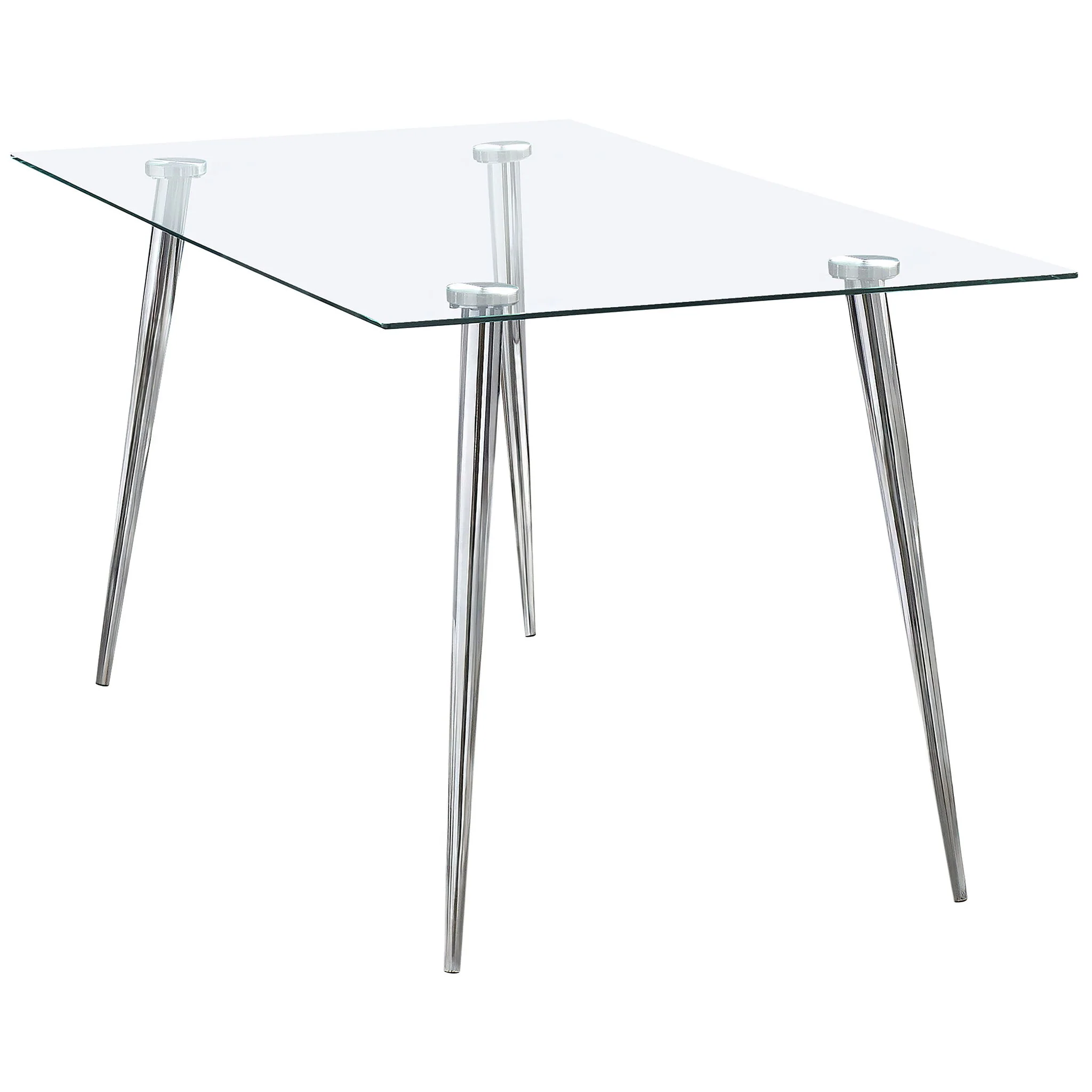 Gilman Rectangular 64-inch Glass Top Dining Table Chrome - Image 4