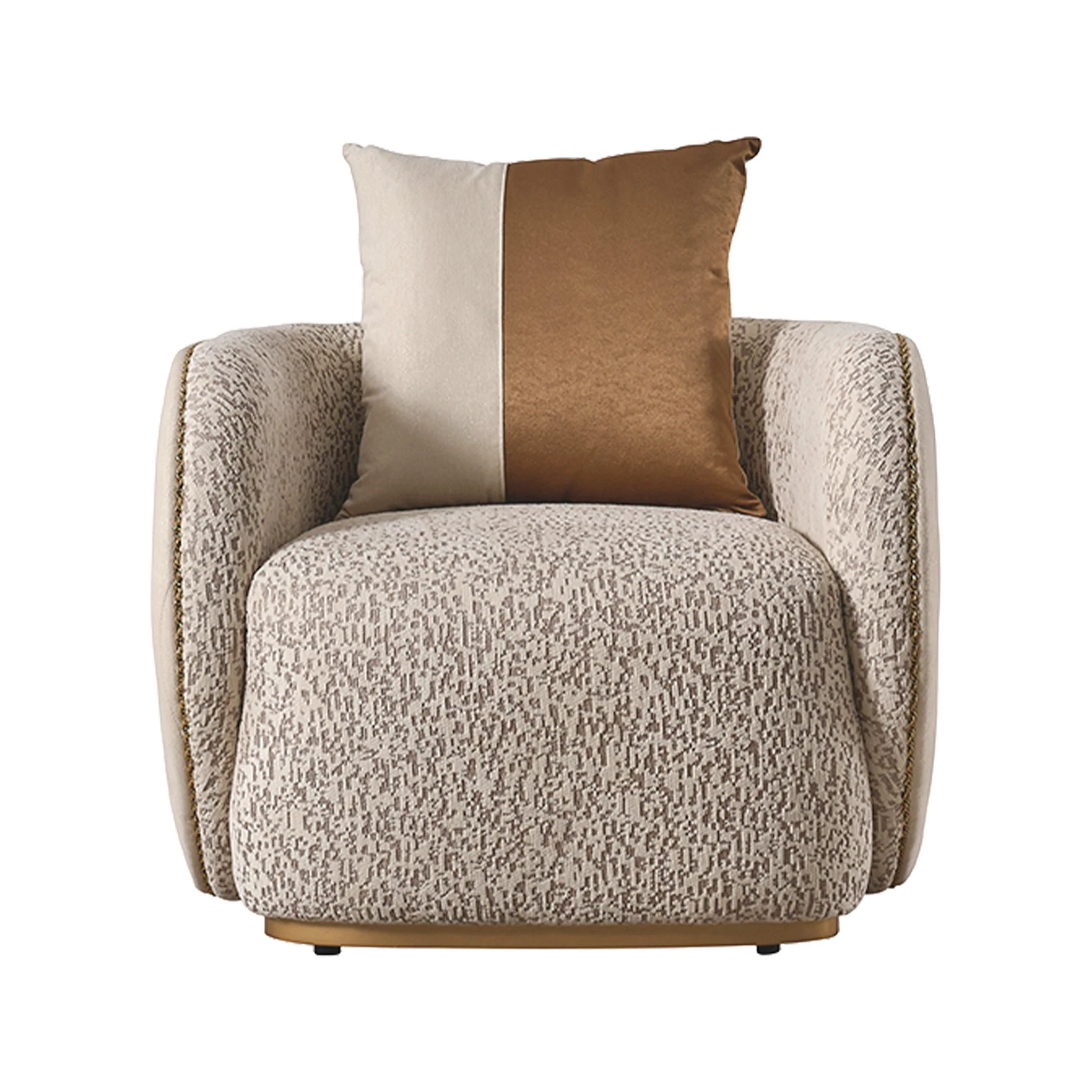 Gineverra - Accent Chair - Biscotti / Ivory Gold - Image 3
