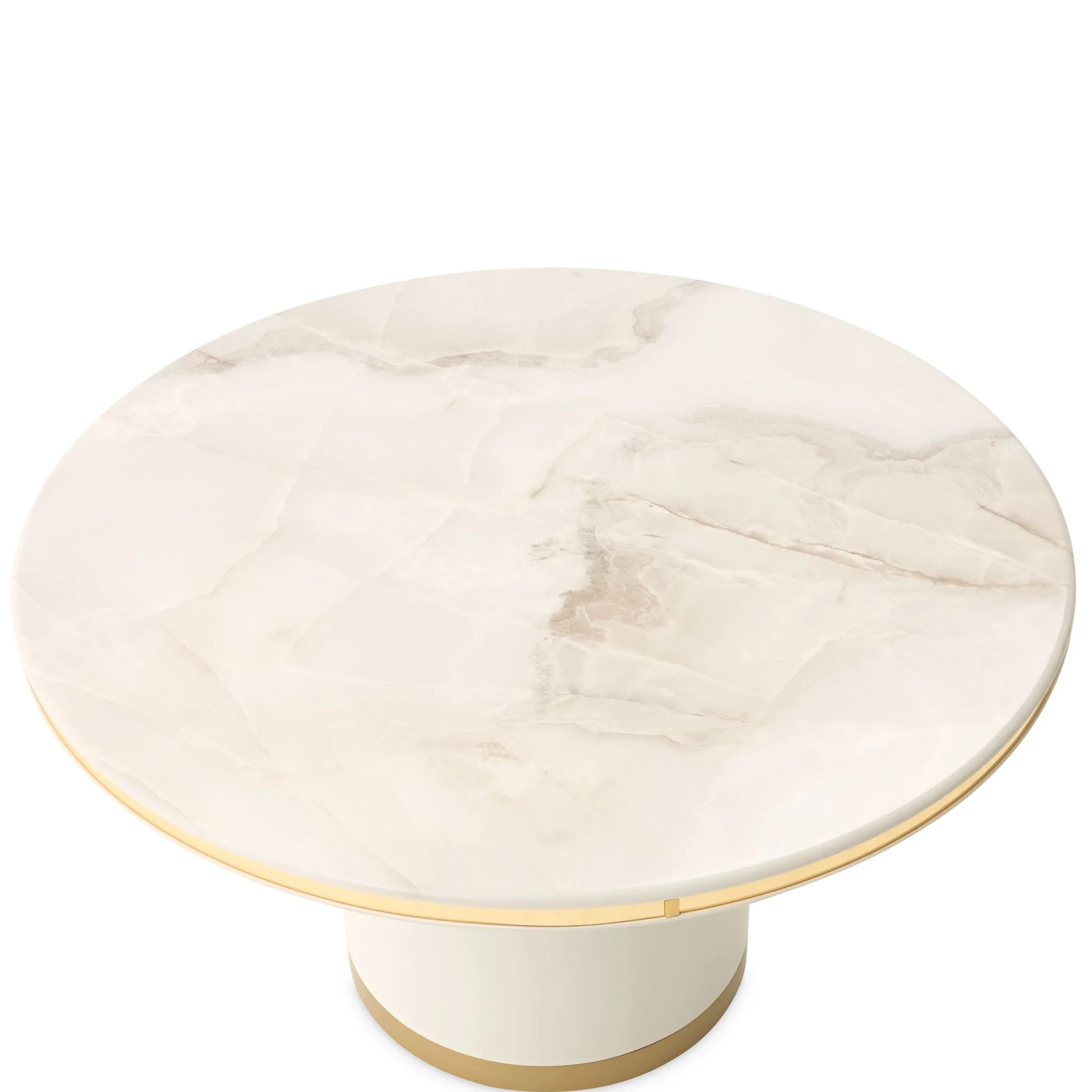 Gineverra - Round Cocktail Table - Ivory Gold - Image 2