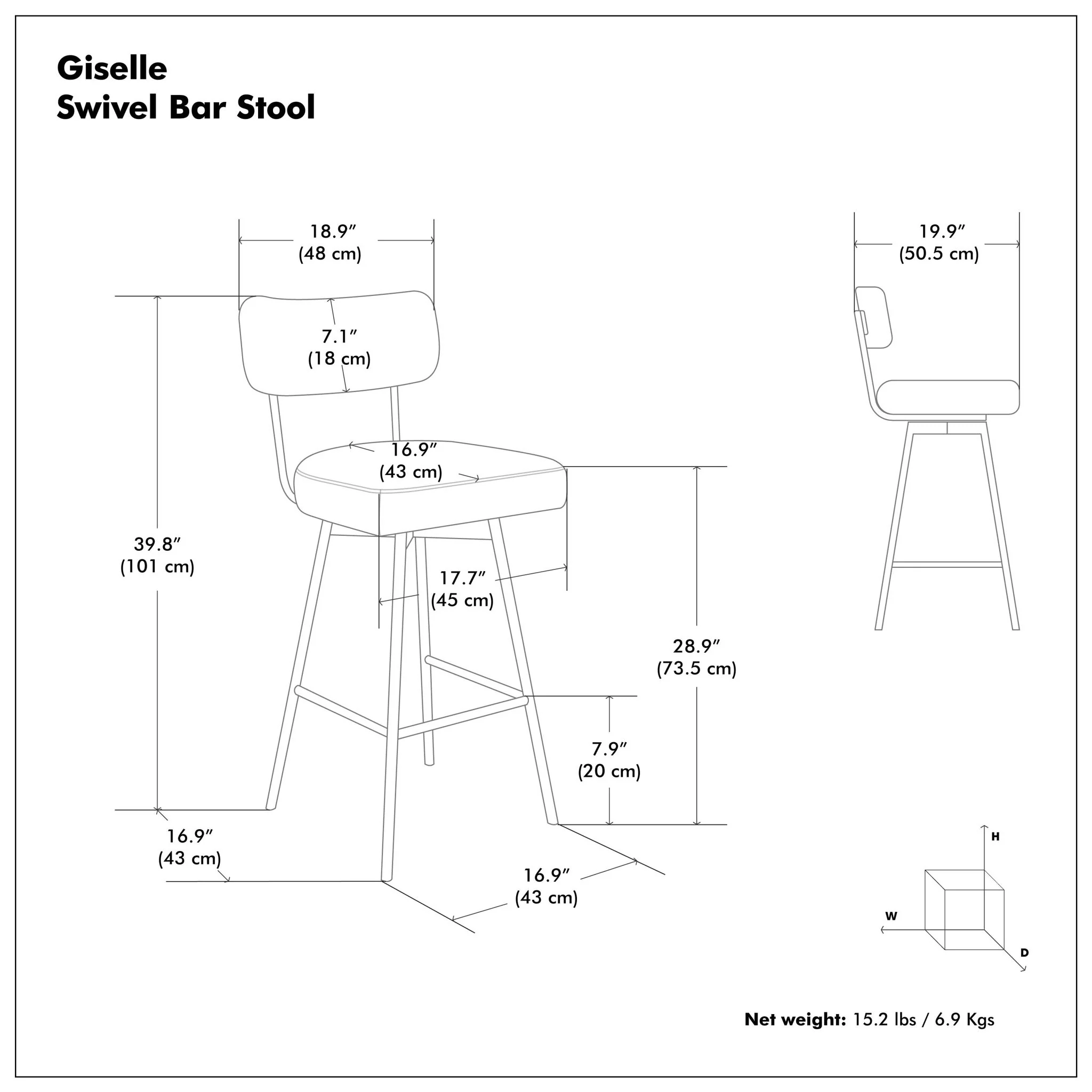 Giselle - Swivel Bar Stool (Set of 2) - Image 3