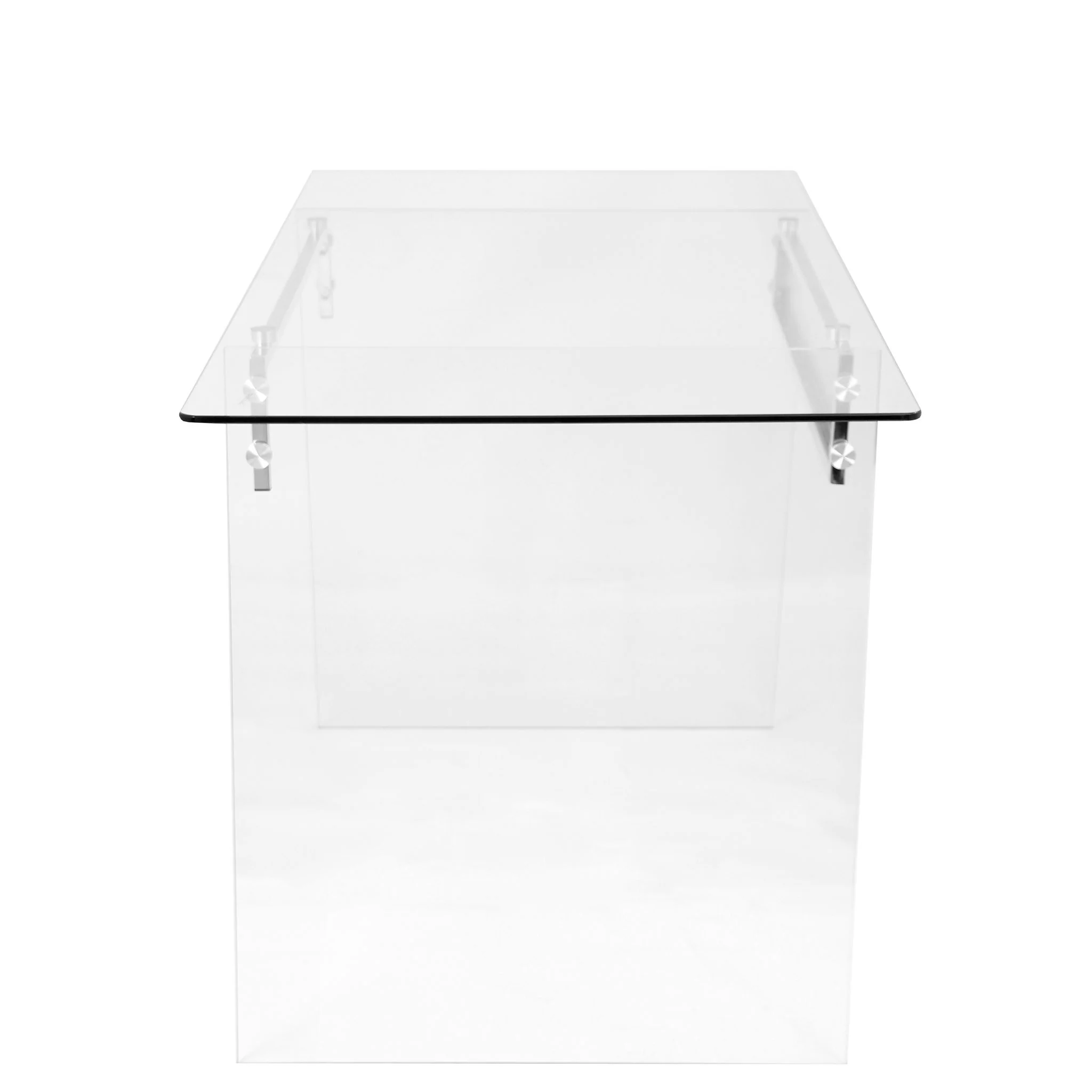 Glacier - Contemporary Desk - Clear / Chrome - Image 4