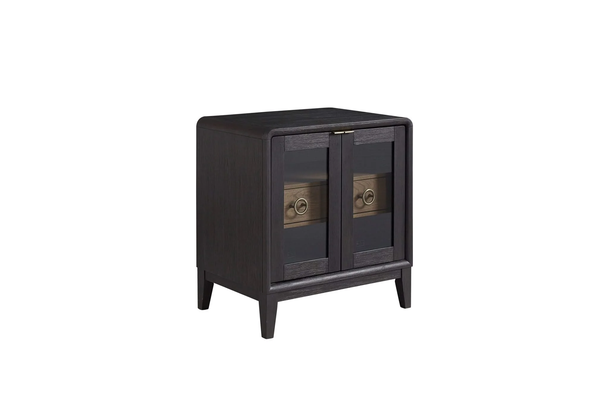 Glass Door Nightstand - Black - Image 2