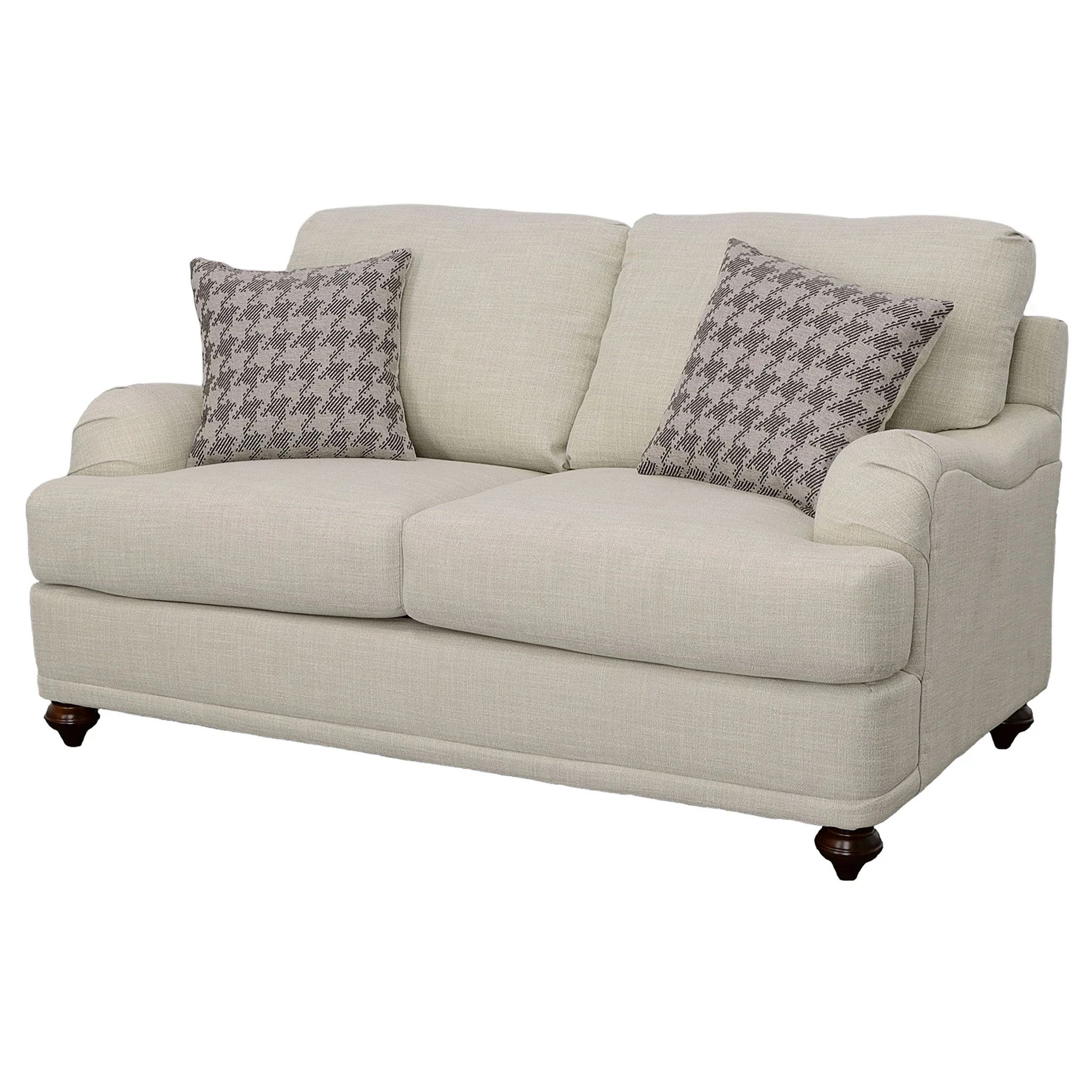Glenn Upholstered English Arm Loveseat Light Grey and Grey - Image 2