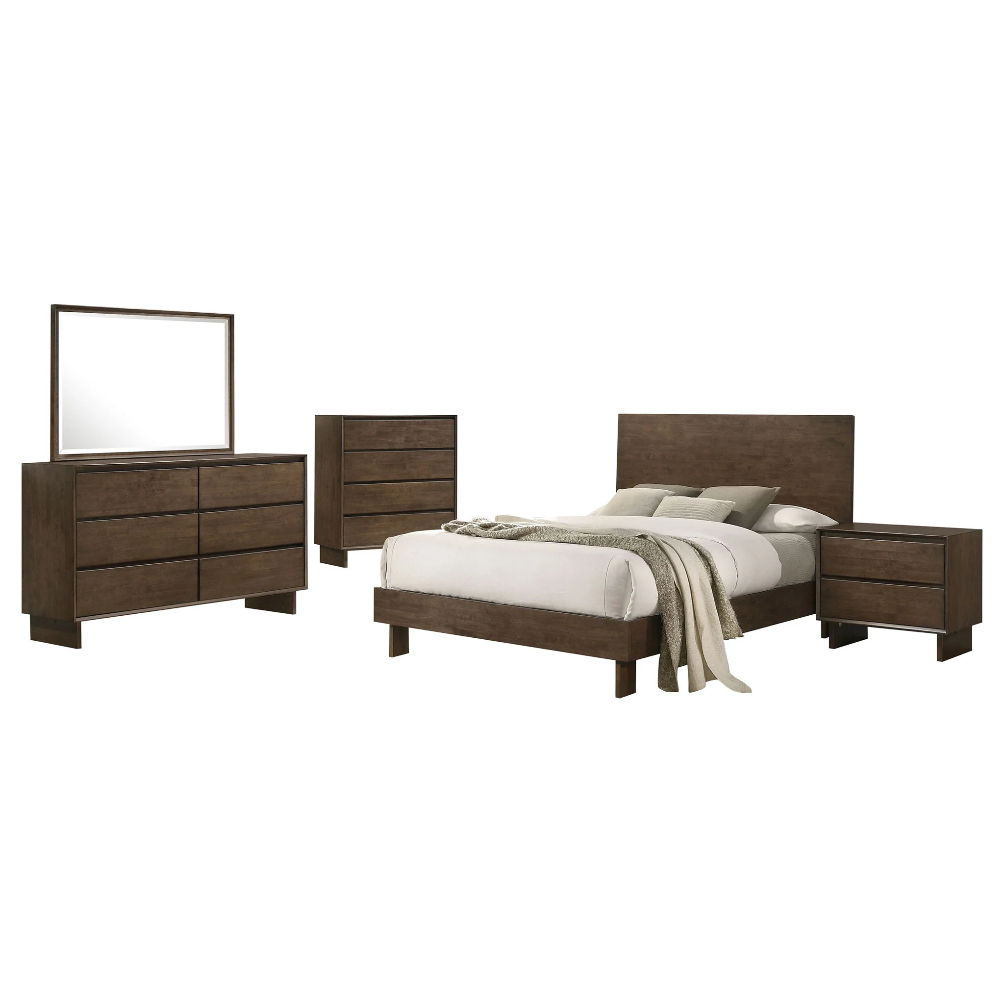 Glenwood 5-piece Queen Bedroom Set Warm Brown - Image 2