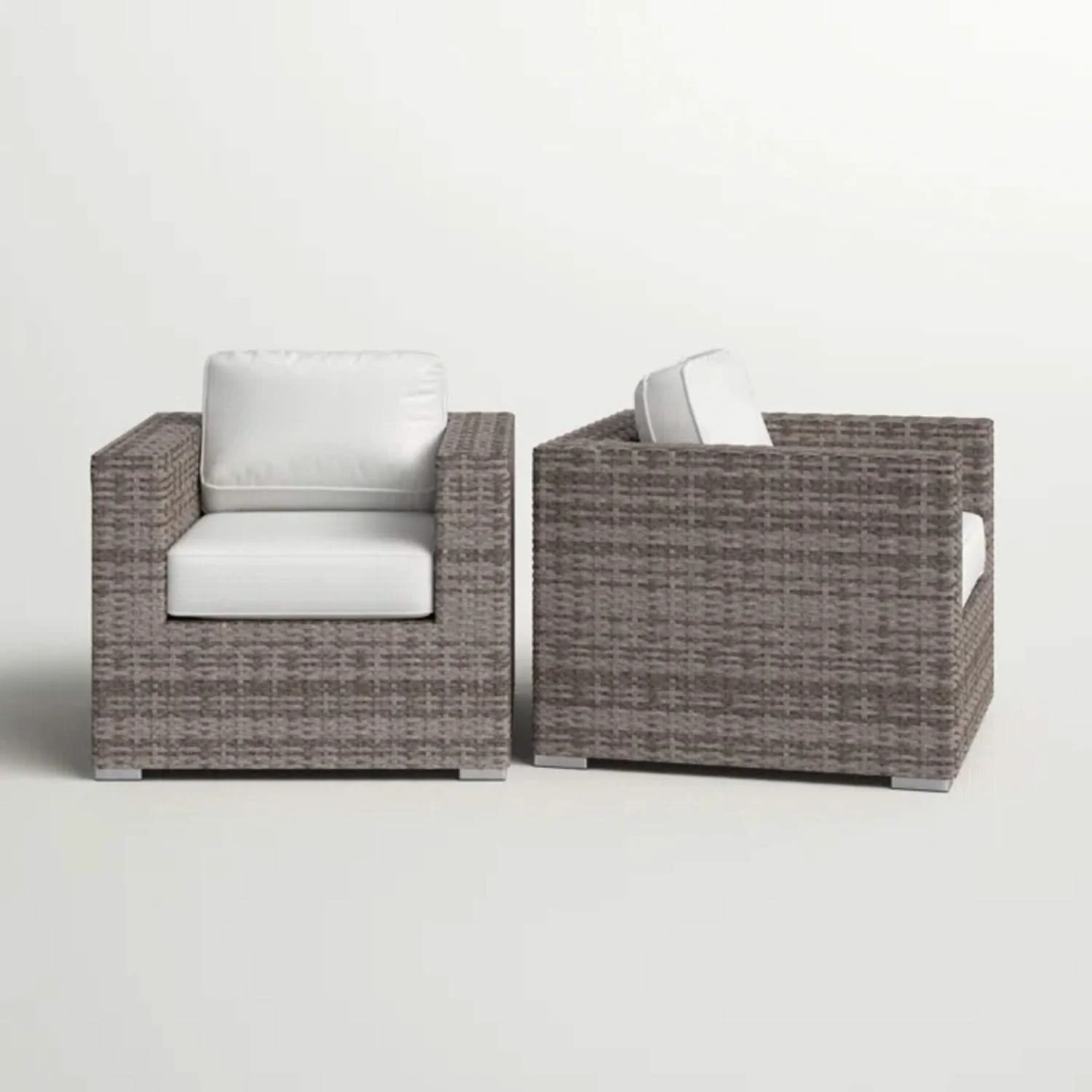 Grade - Club Patio Chair With Sunbrella Cushions (Set of 2) - Gray Mix / White - Image 3