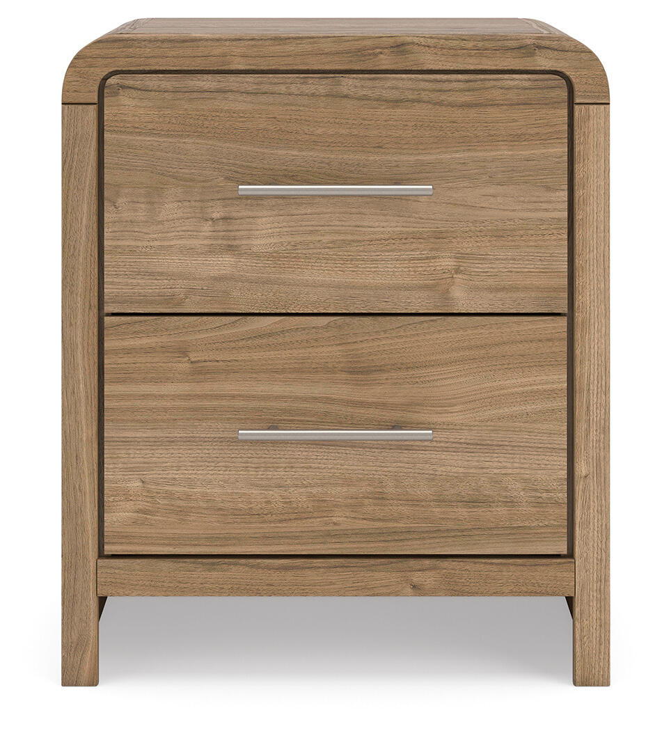 Gramburg - Two Drawer Night Stand - Warm Natural Brown - Image 3