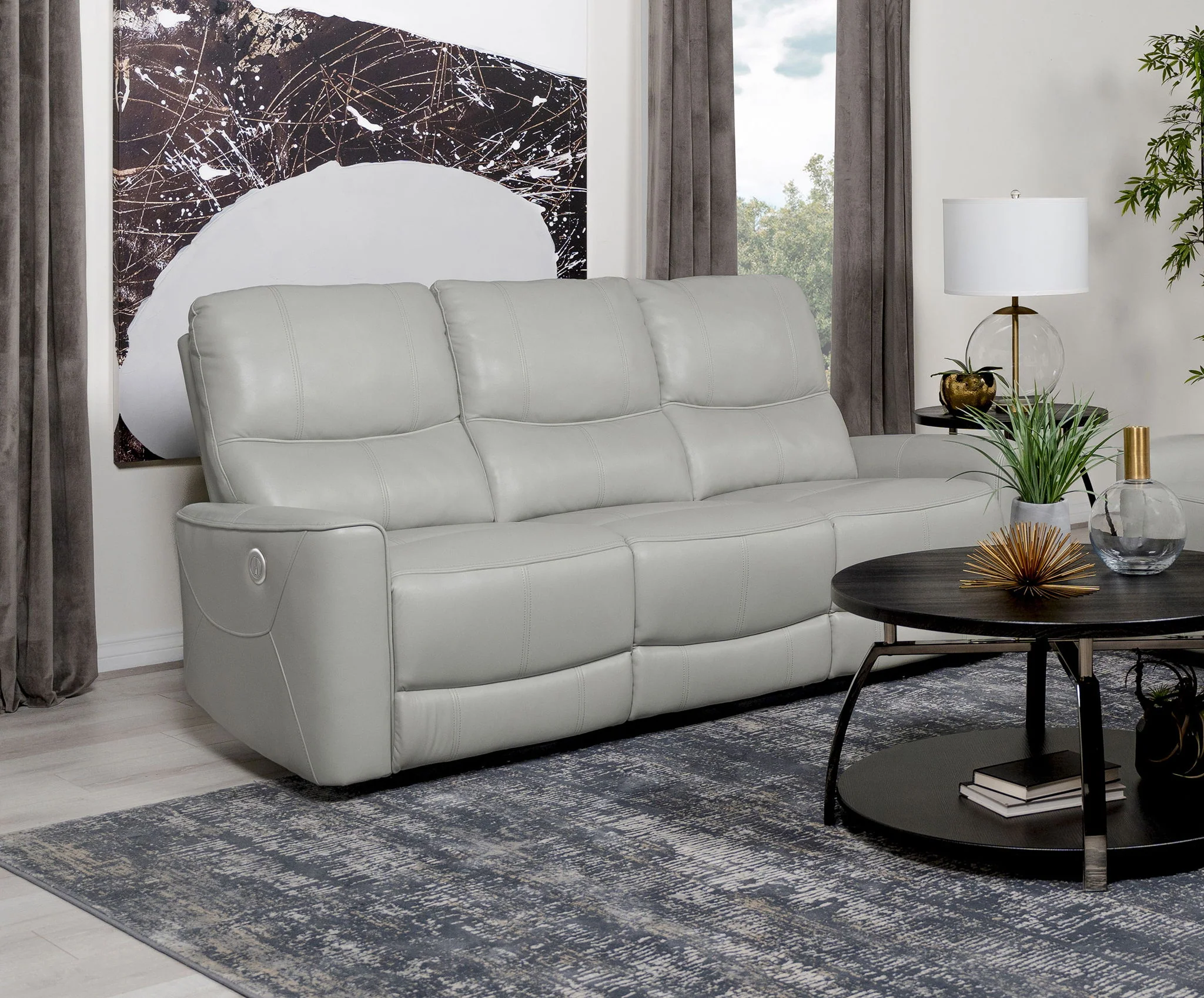 Greenfield Upholstered Power Reclining Sofa Dove Grey - Image 3