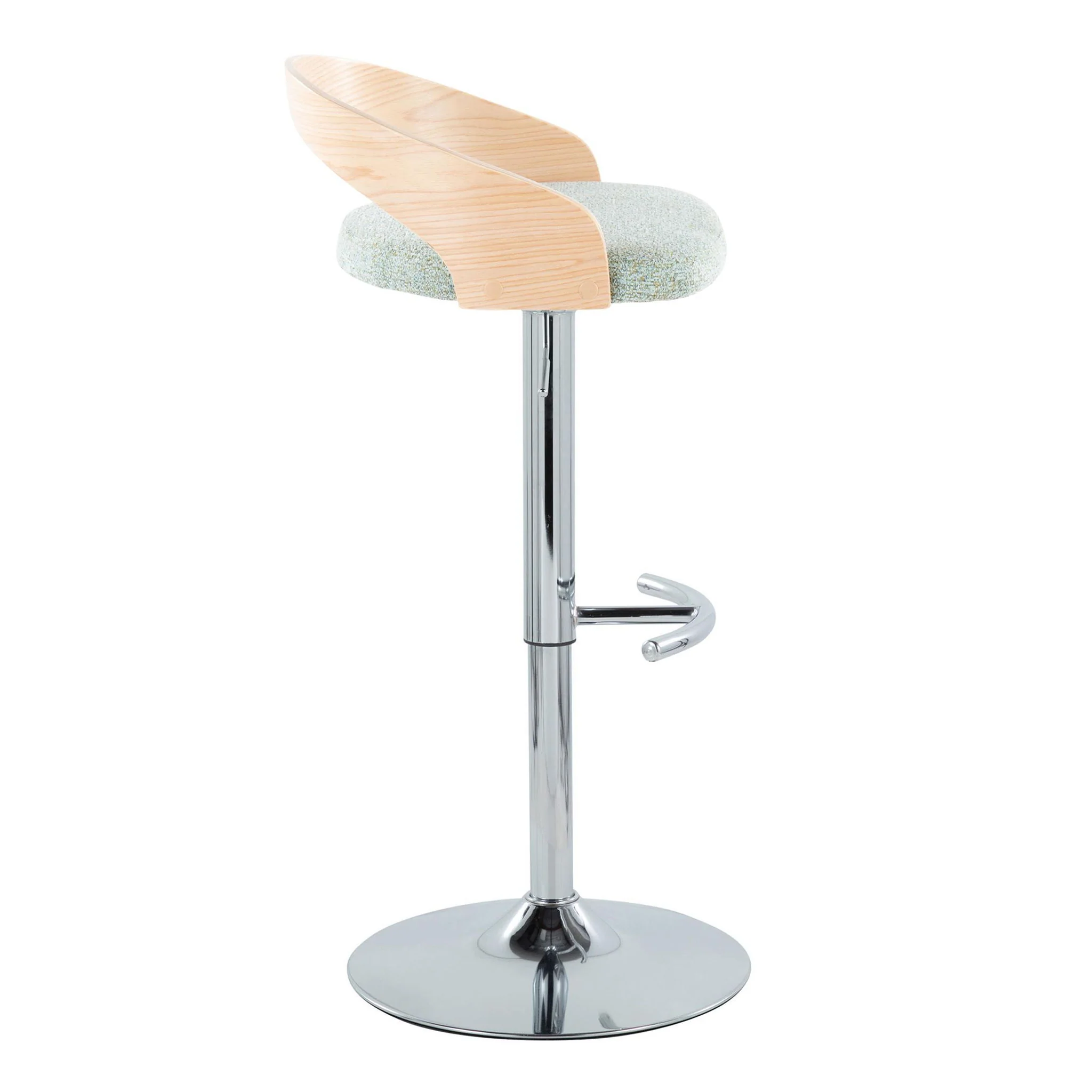 Grotto - Contemporary Adjustable Barstool, Swivel With Rounded T Footrest (Set of 2) - Image 10