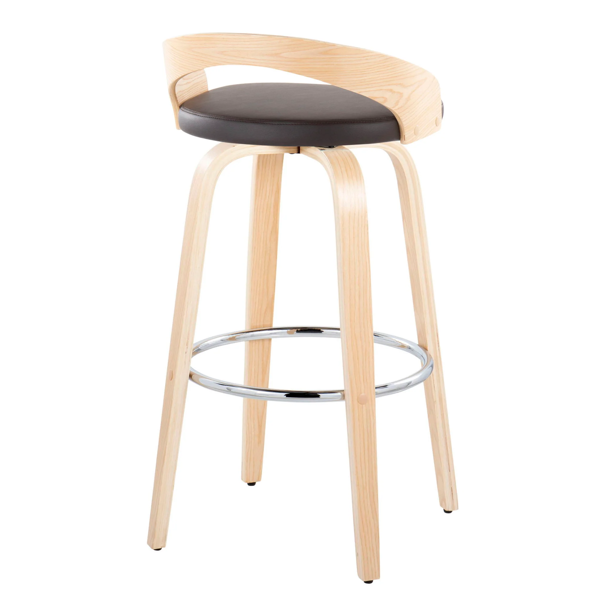 Grotto - Contemporary Fixed-Height Barstool With Swivel With Round Footrest (Set of 2) - Image 8