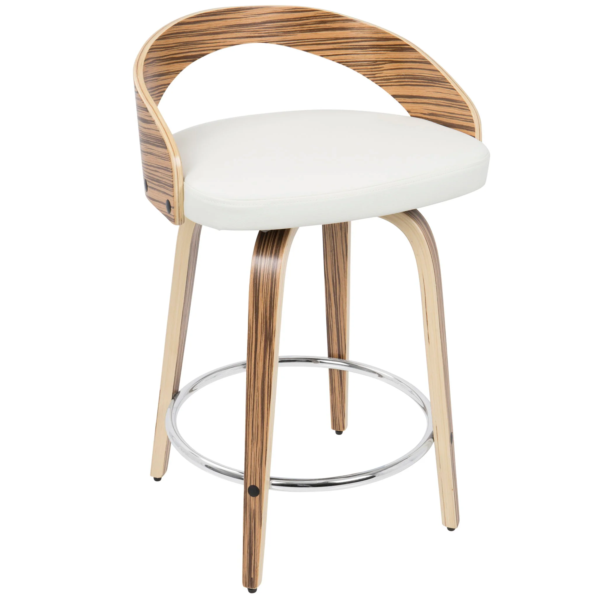 Grotto - Contemporary Fixed Height Counter Stool & Swivel With Round Footrest (Set of 2) - Image 13
